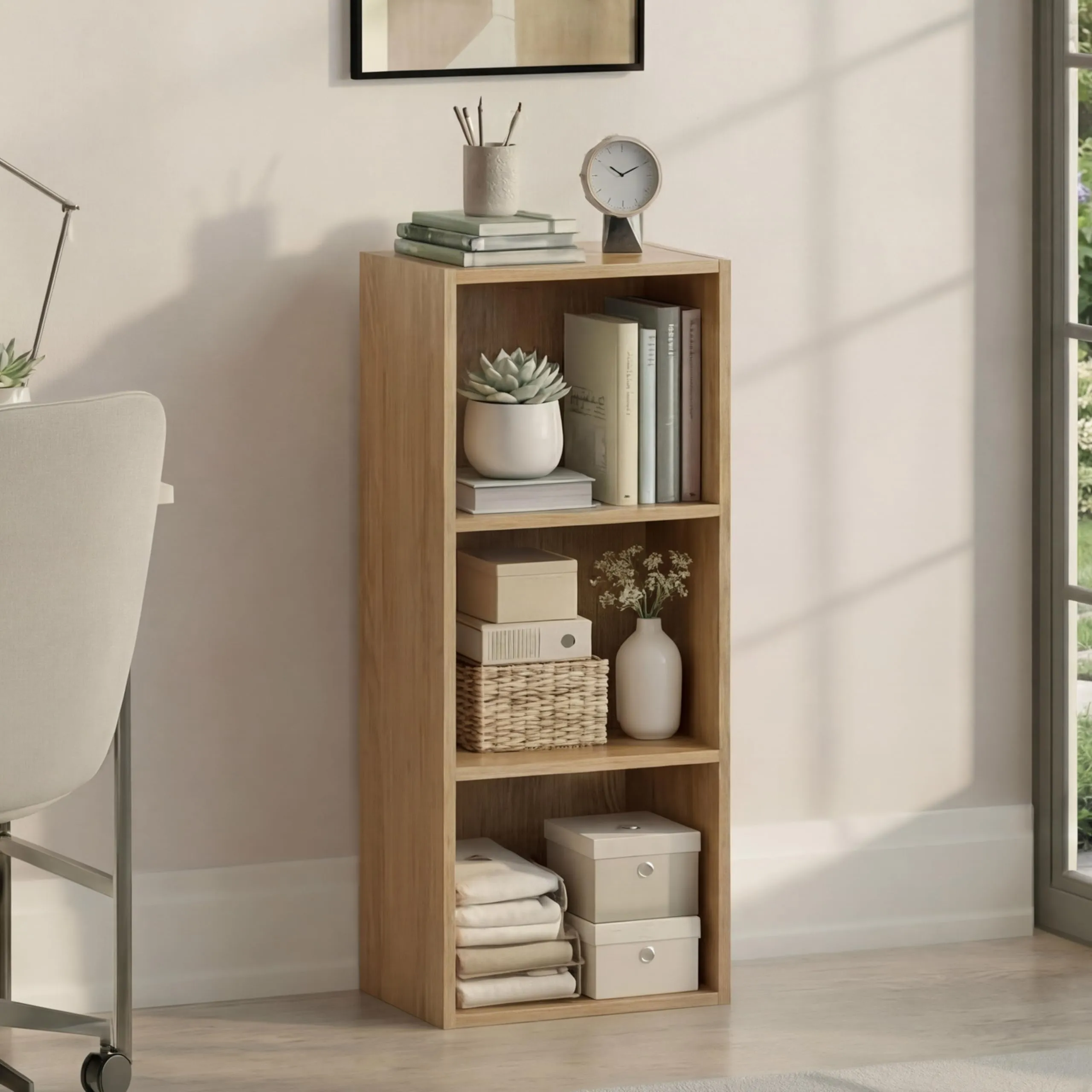 Vida Designs Oxford Libreria a 3 Ripiani in Legno, Rovere - immagine 2