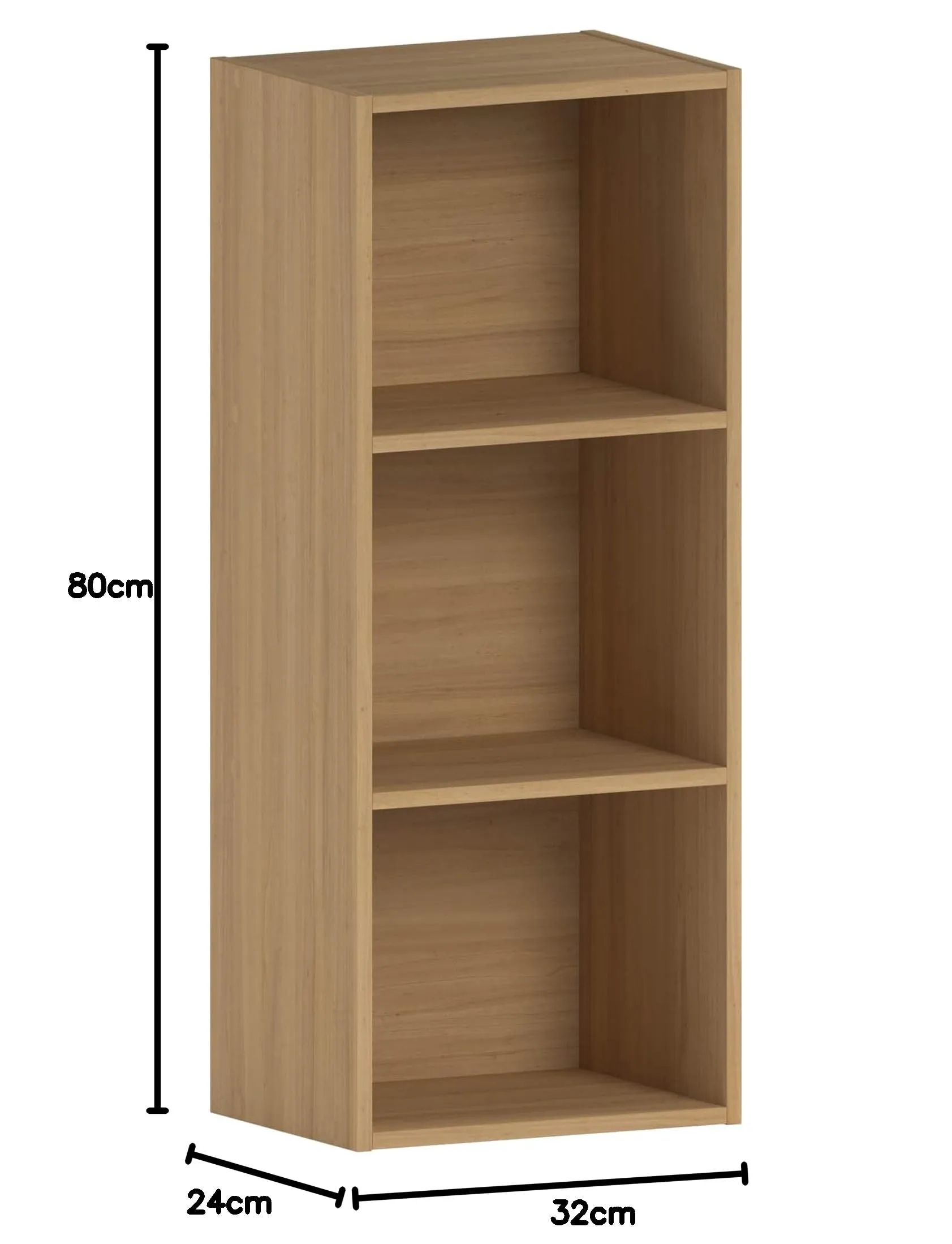 Vida Designs Oxford Libreria a 3 Ripiani in Legno, Rovere - immagine 3