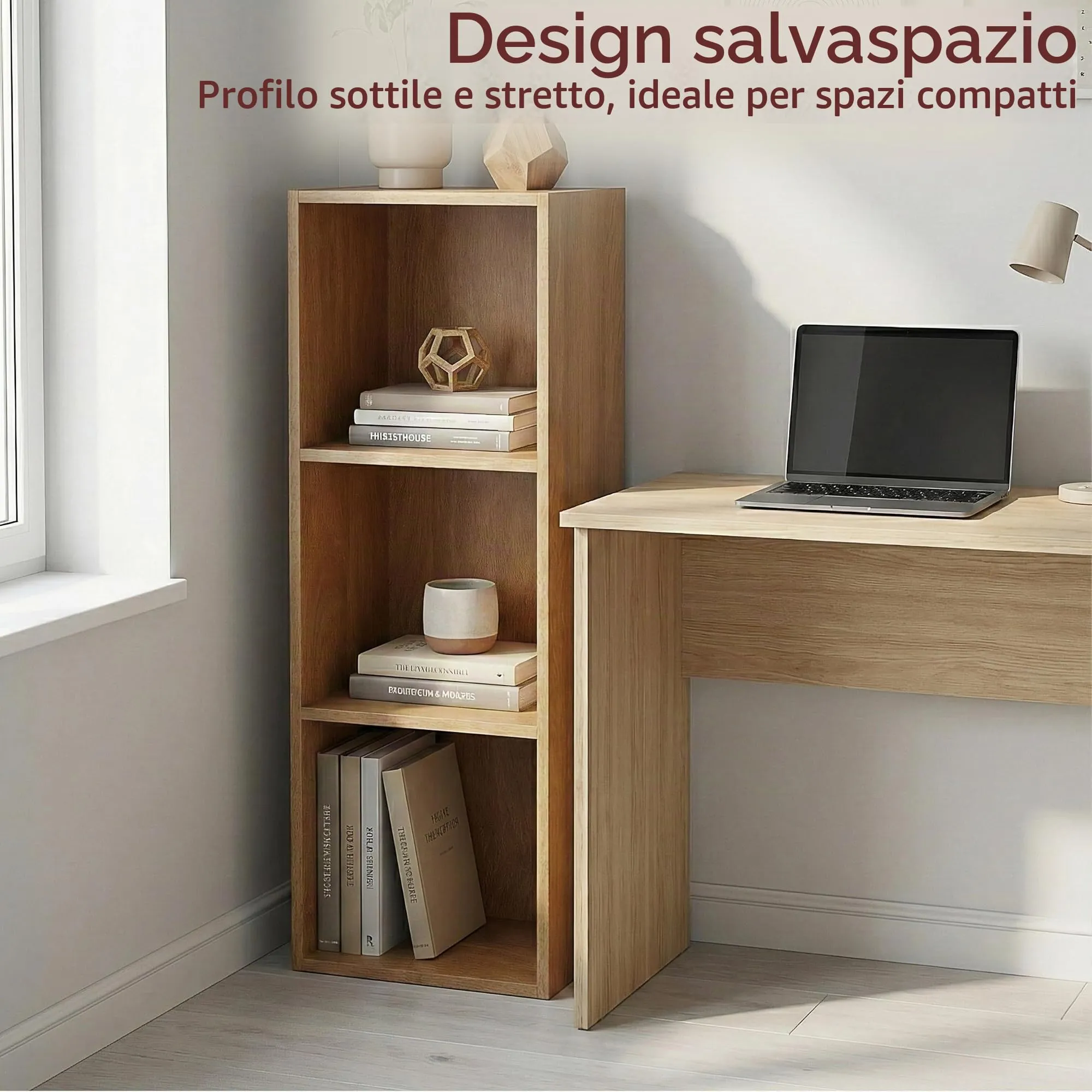 Vida Designs Oxford Libreria a 3 Ripiani in Legno, Rovere - immagine 4