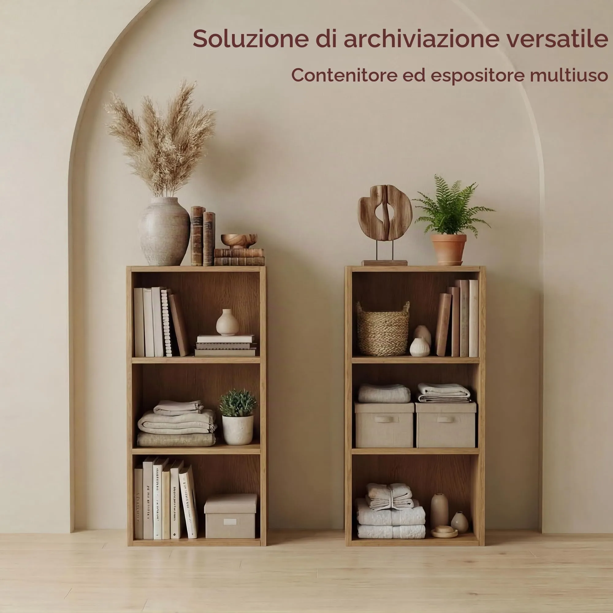 Vida Designs Oxford Libreria a 3 Ripiani in Legno, Rovere - immagine 5