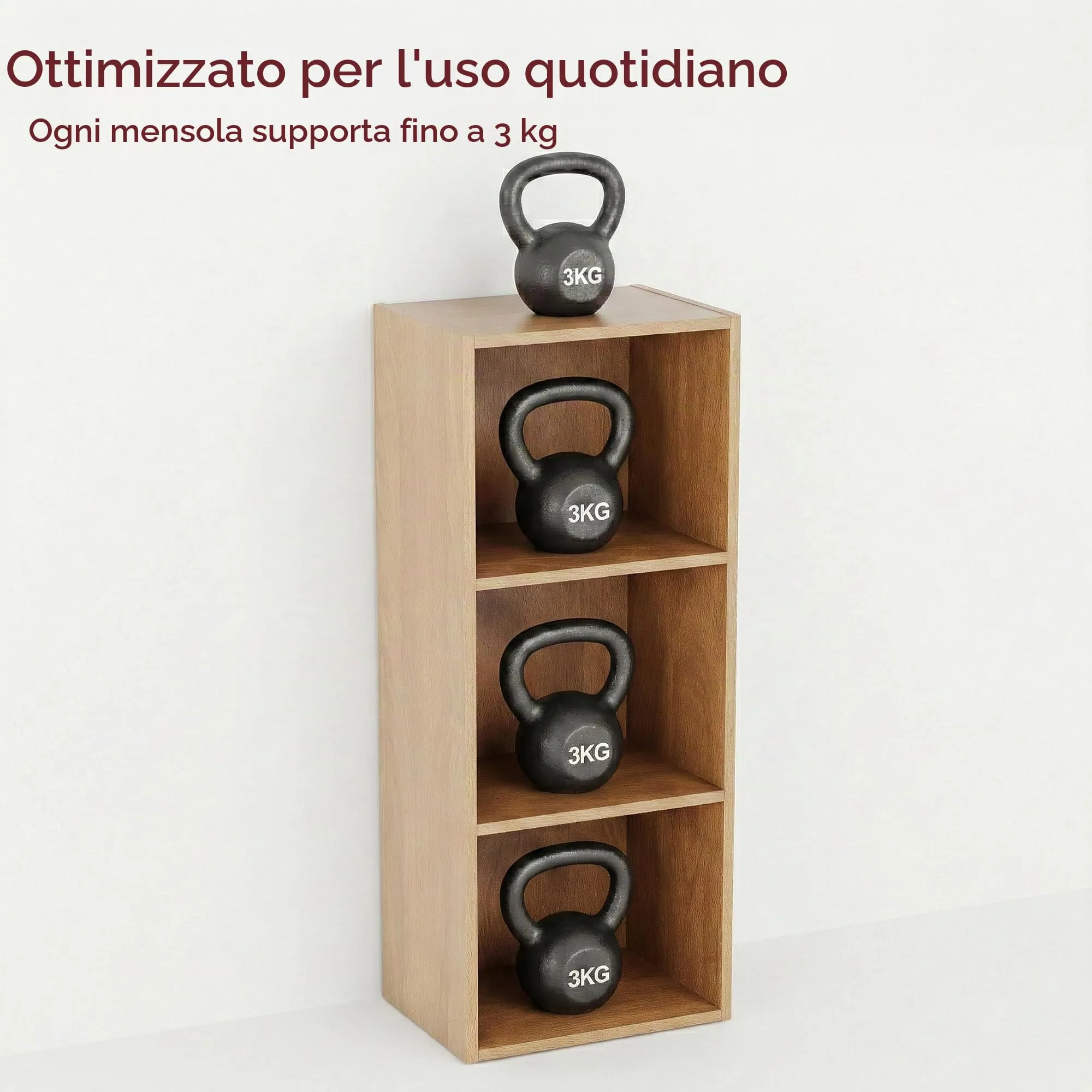 Vida Designs Oxford Libreria a 3 Ripiani in Legno, Rovere - immagine 6