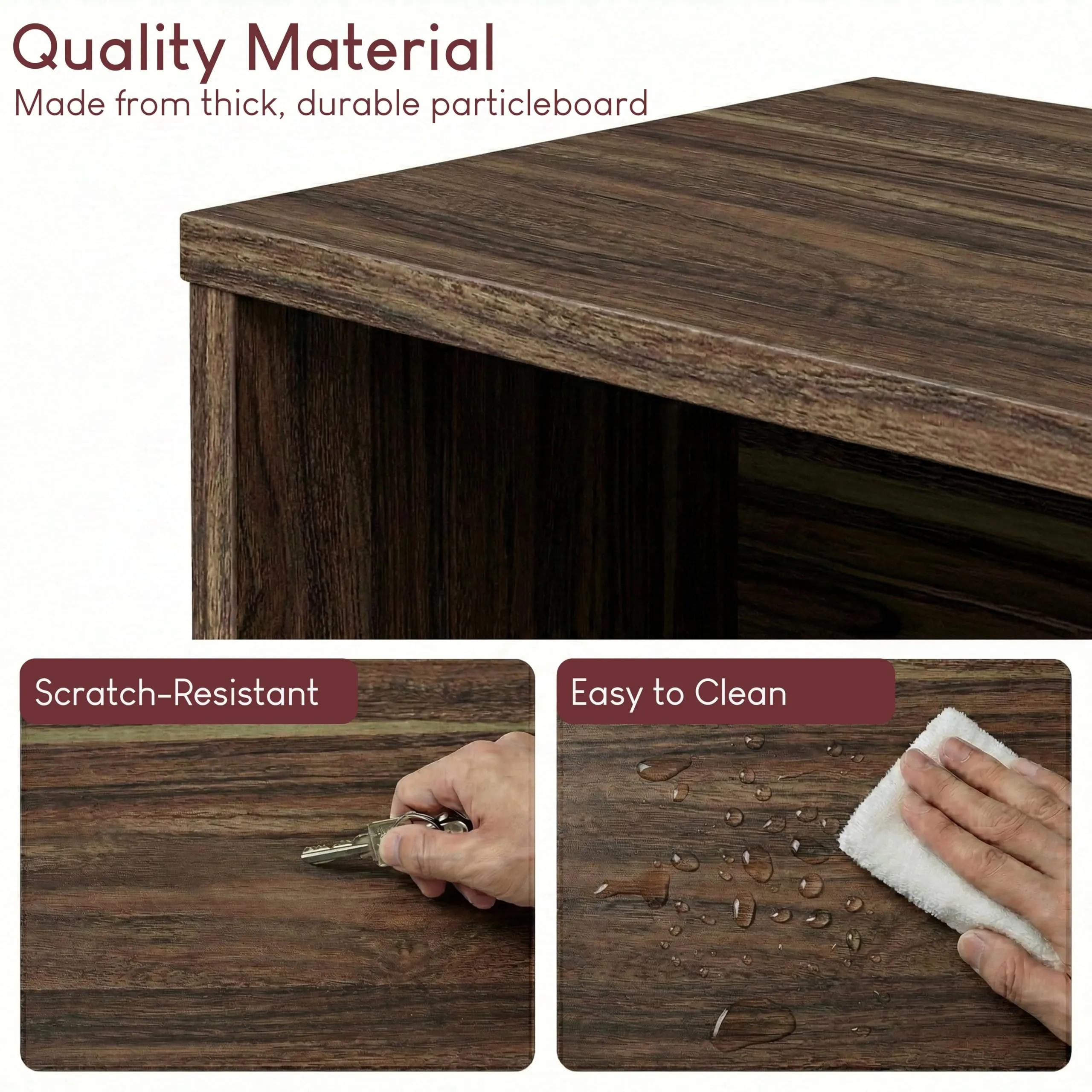 Vida Designs Oxford Libreria a cubi a 3 Ripiani in Legno, Noce - immagine 6