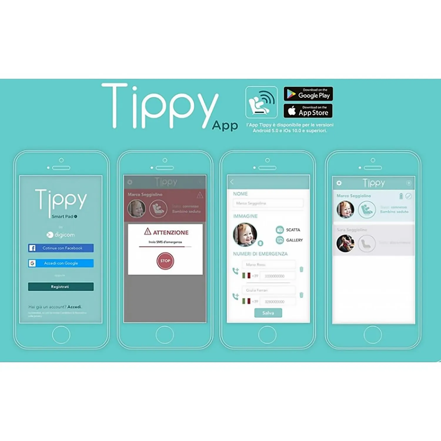 Digicom Tippy Pad Dispositivo Anti Abbandono, Multicolore - immagine 6