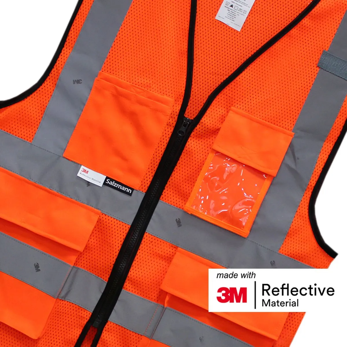 Salzmann Gilet ad alta visibilità riflettente - Arancione Rete - 4XL - immagine 3