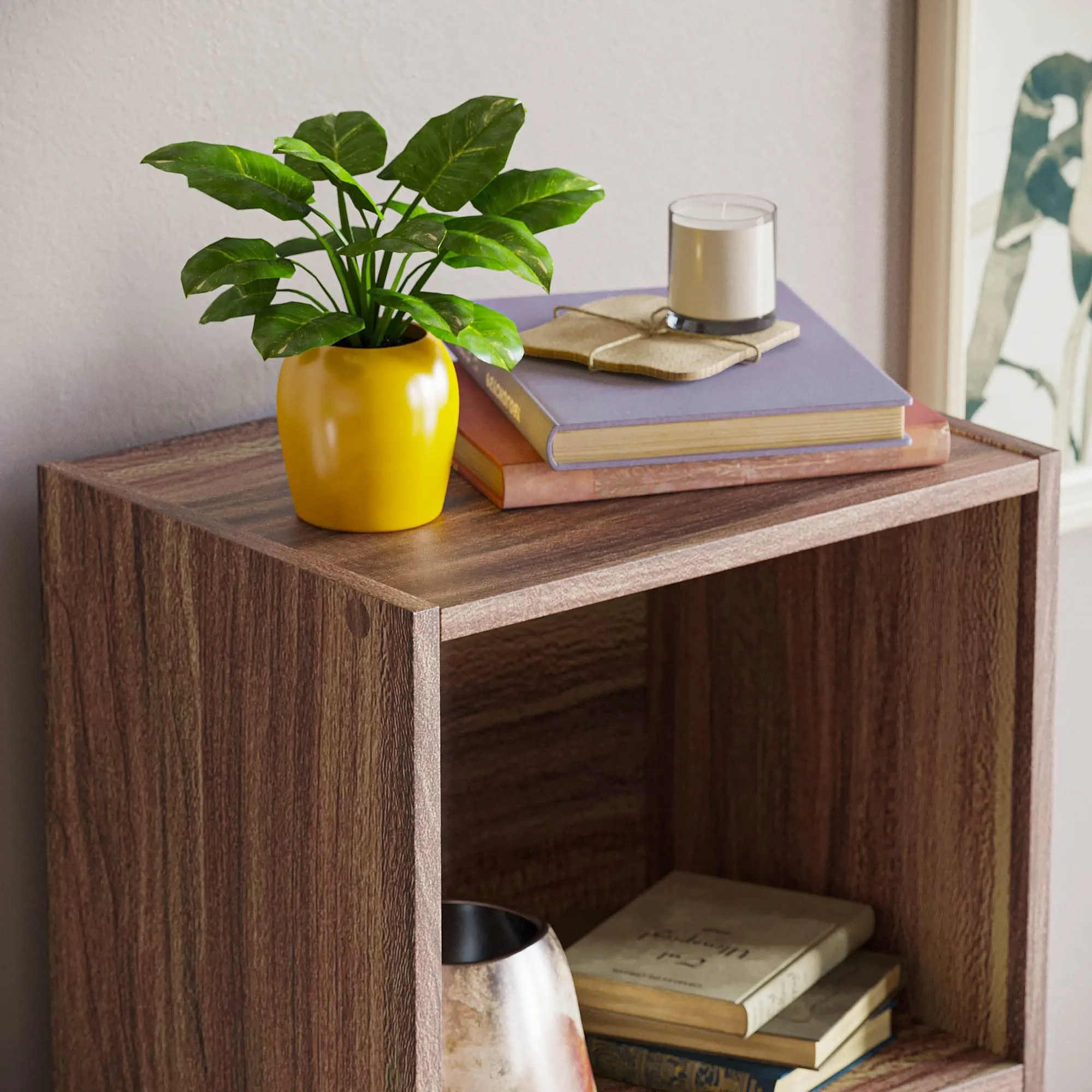 Vida Designs Oxford Libreria a Cubo 4 Ripiani, H106xW32xD24cm (Noce) - immagine 4