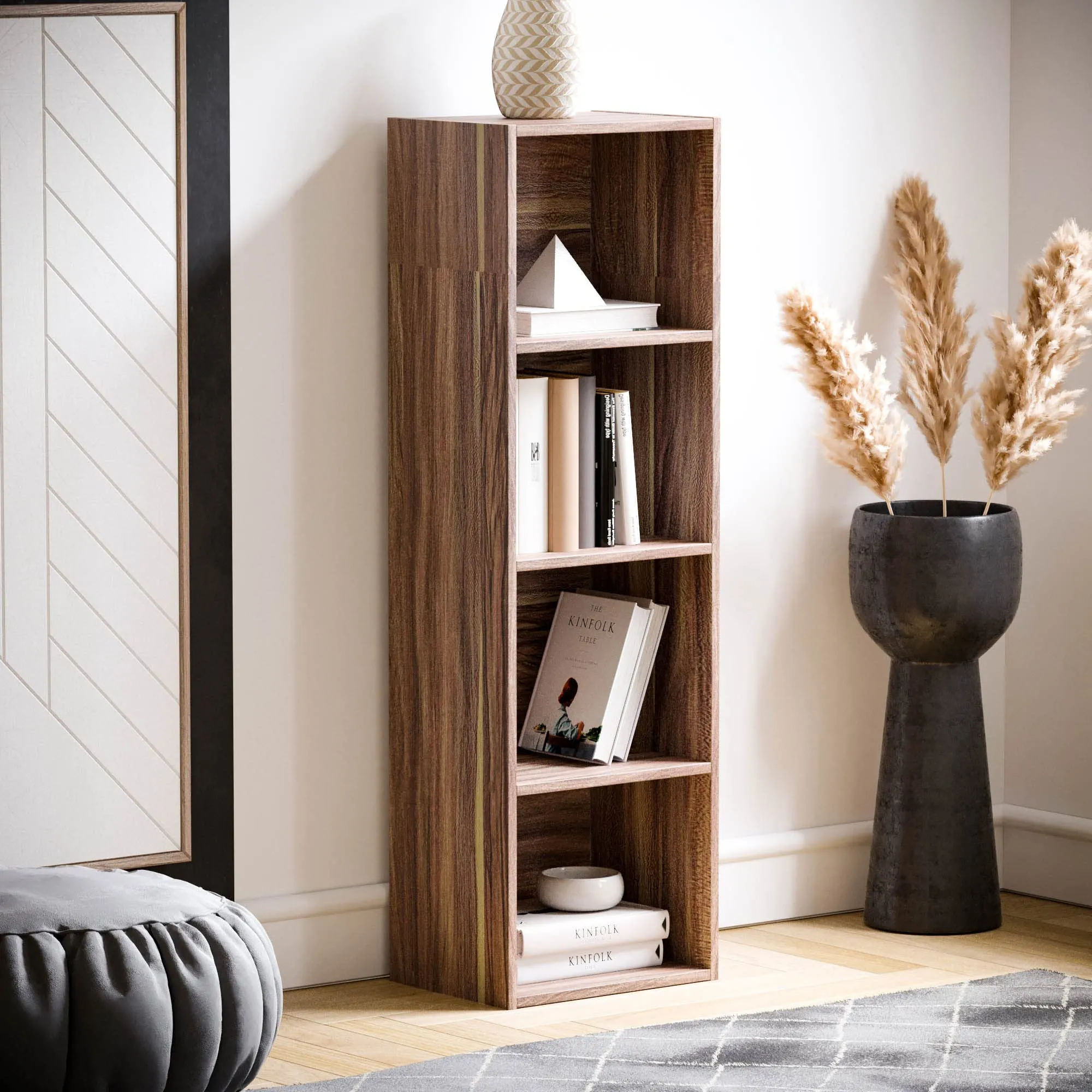 Vida Designs Oxford Libreria a Cubo 4 Ripiani, H106xW32xD24cm (Noce) - immagine 6