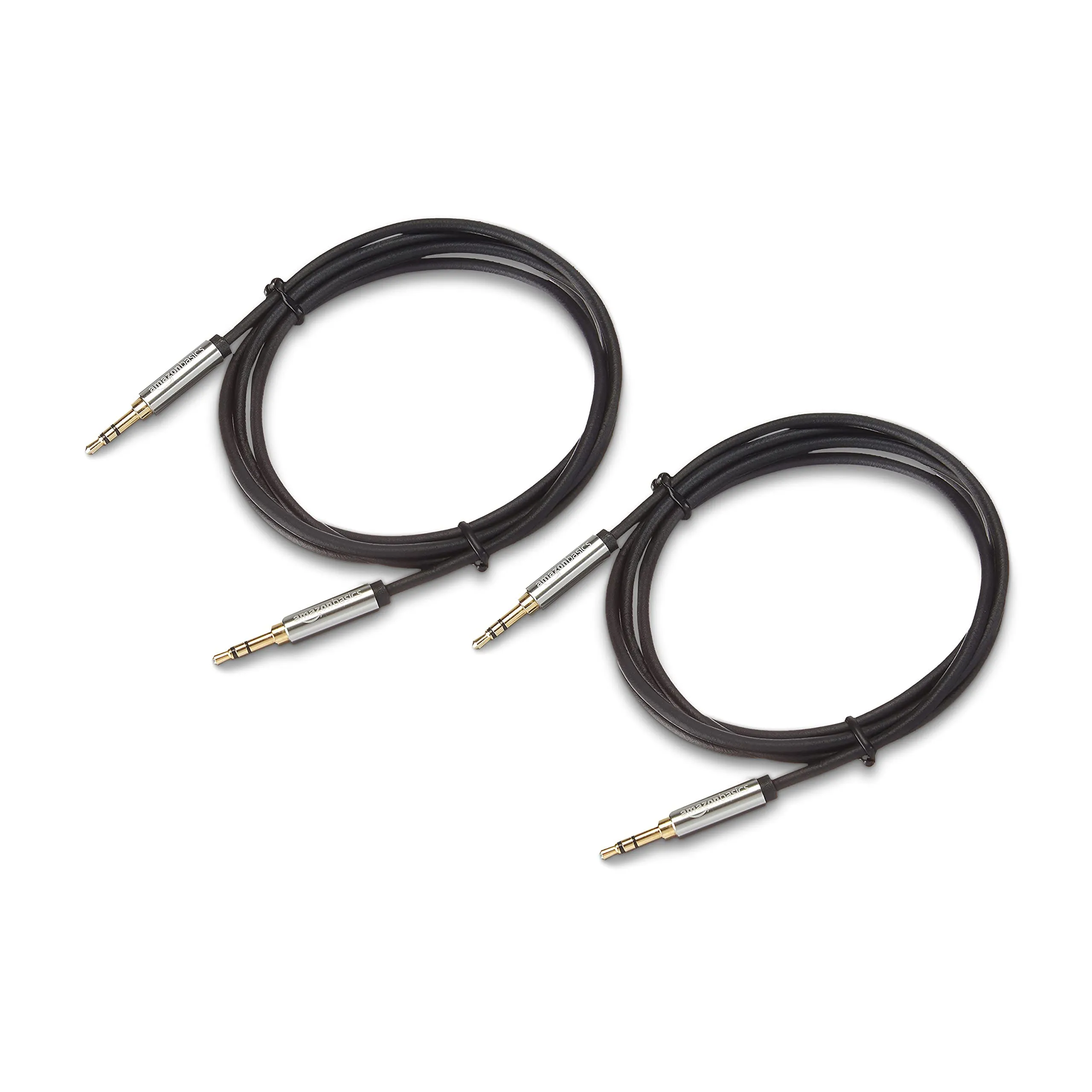 Amazon Basics Auxiliary Cable 3.5mm Male to Male Stereo Audio, 1.2 m, Black, 2 Pack - immagine 6