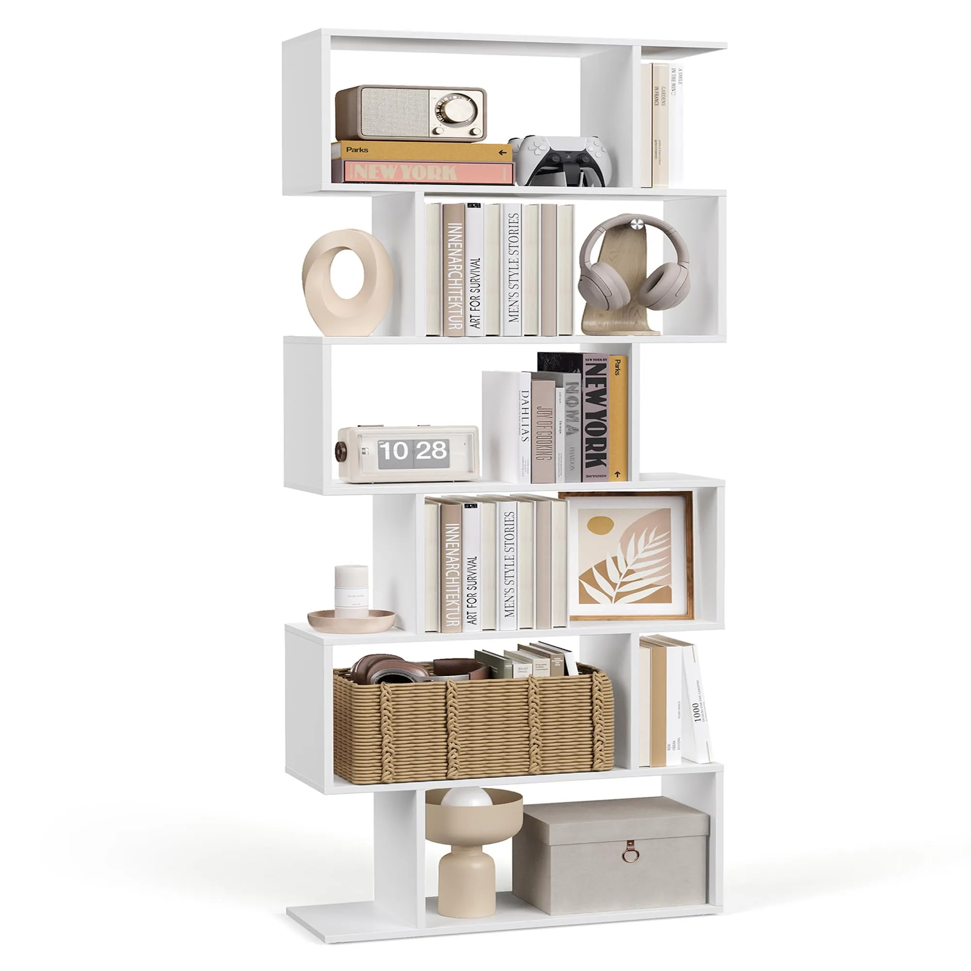 VASAGLE Custos Scaffale a 6 Ripiani, 24 x 70 x 191,6 cm, Bianco LBC61WTV1 - immagine 1