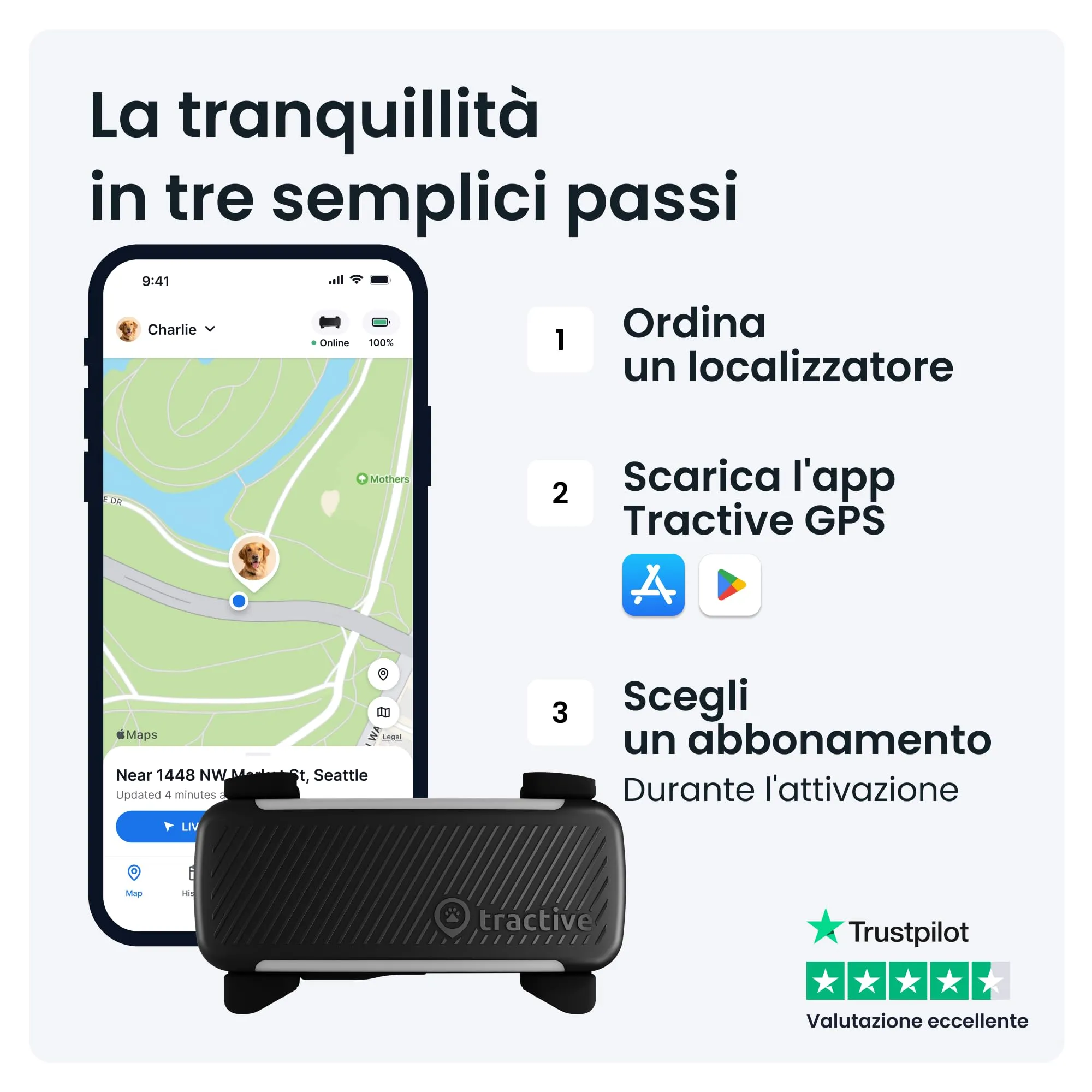 Tractive GPS per cani Edizione 2025 (Nero) - immagine 7
