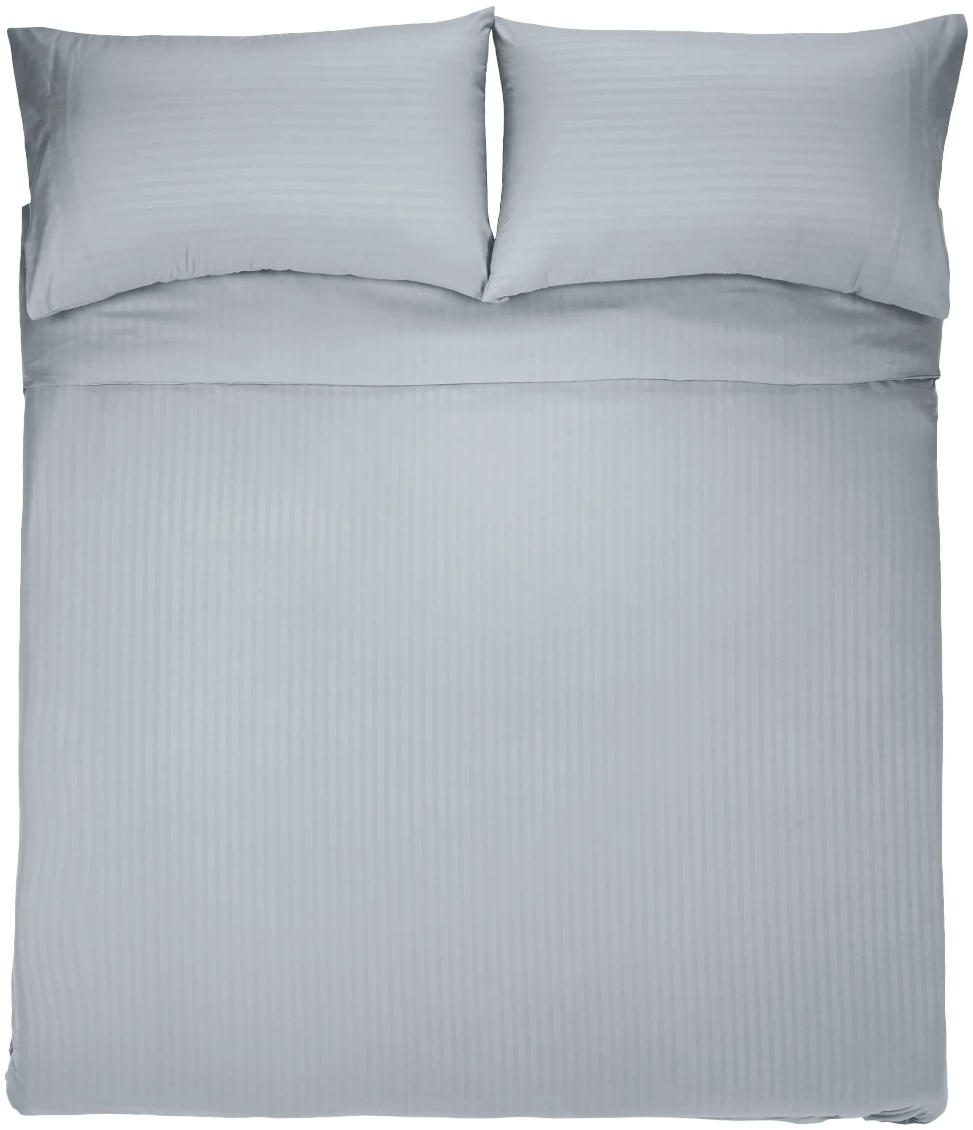 Amazon Basics Set Copripiumino in Microfibra, 3 Pezzi, 200 x 200 cm e 2 Federe 50 x 80 cm, Grigio Scuro a Righe - immagine 2