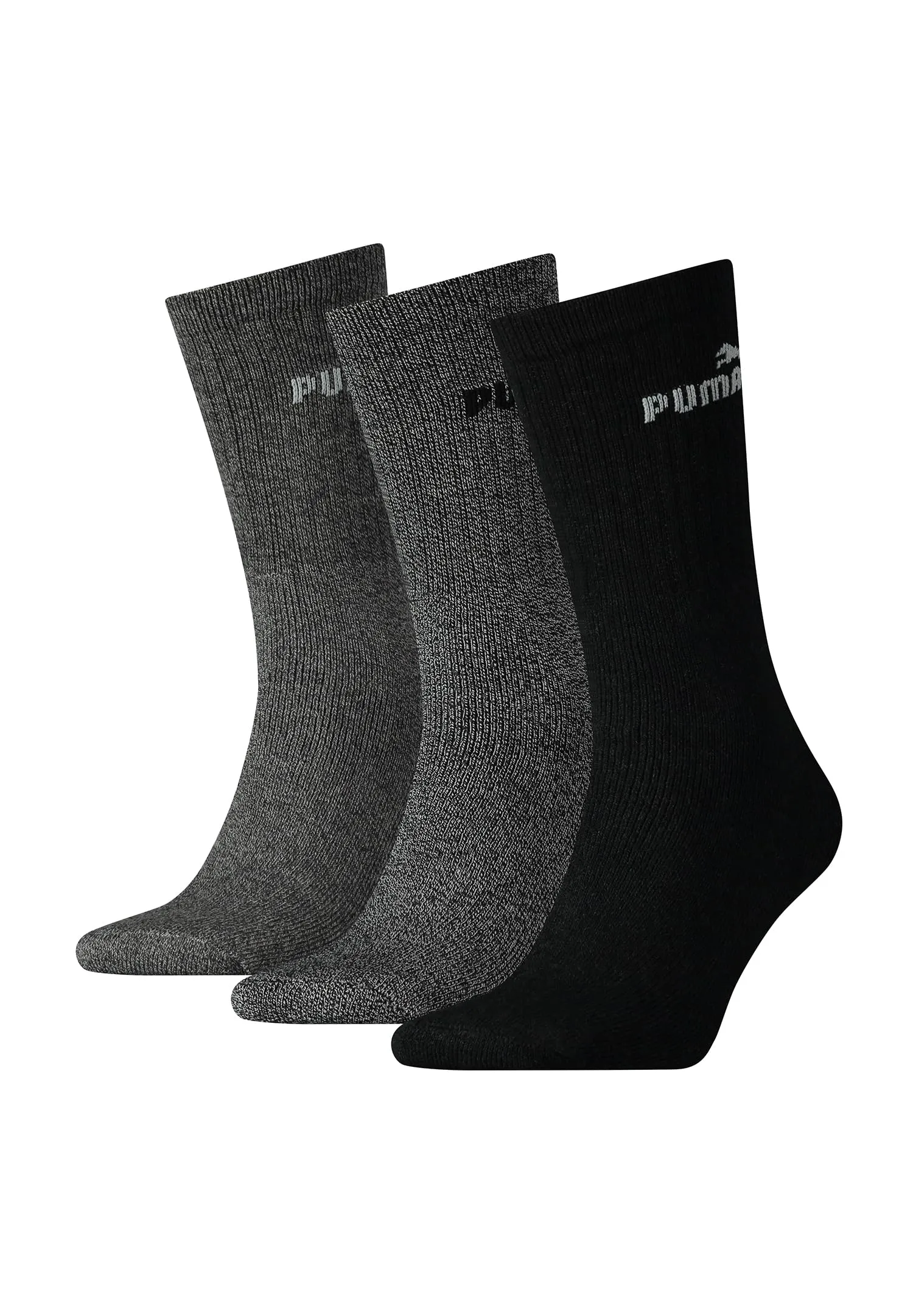 Puma Crew Basic Socks, 3 Pairs, Nero Antracite, UK 2.5-5 - immagine 1