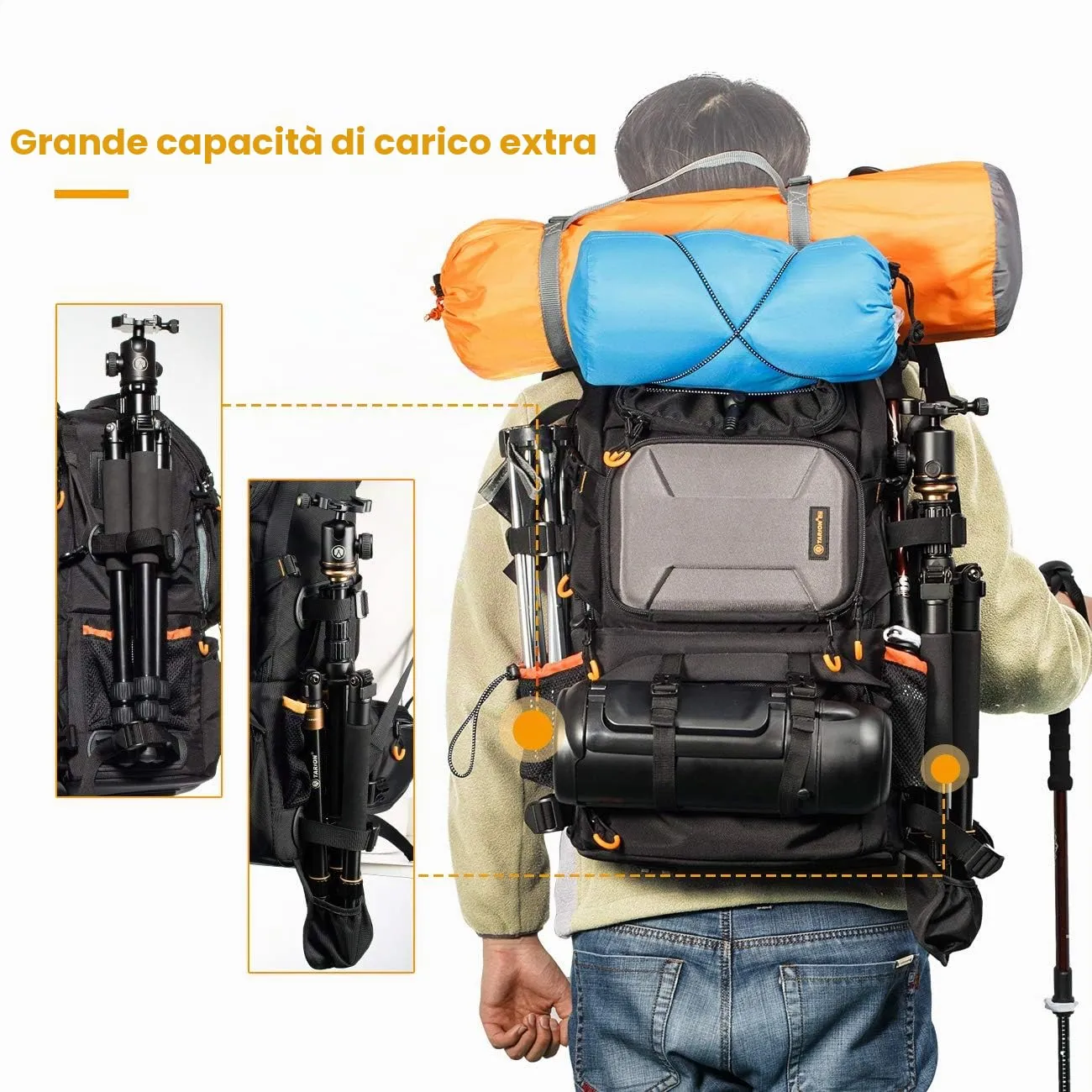 Tarion PB-01 Zaino Fotografico per Fotocamera e Laptop 15.6" - immagine 6