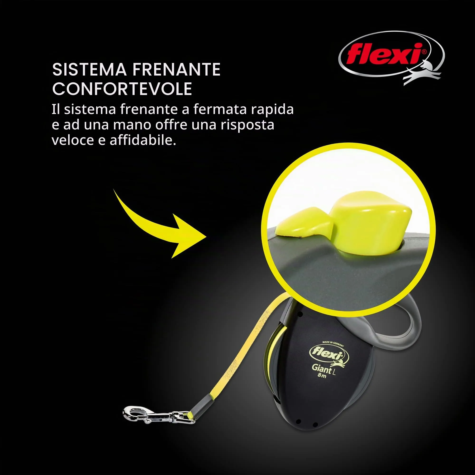Flexi Guinzaglio Retrattile Gigante per Cani Tape, fino a 50 kg, 7,9 m, Nero - immagine 5