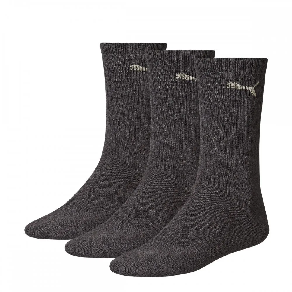 PUMA Crew Socks Unisex Adult, Anthracite, 35-38 (Pack of 3) - immagine 1