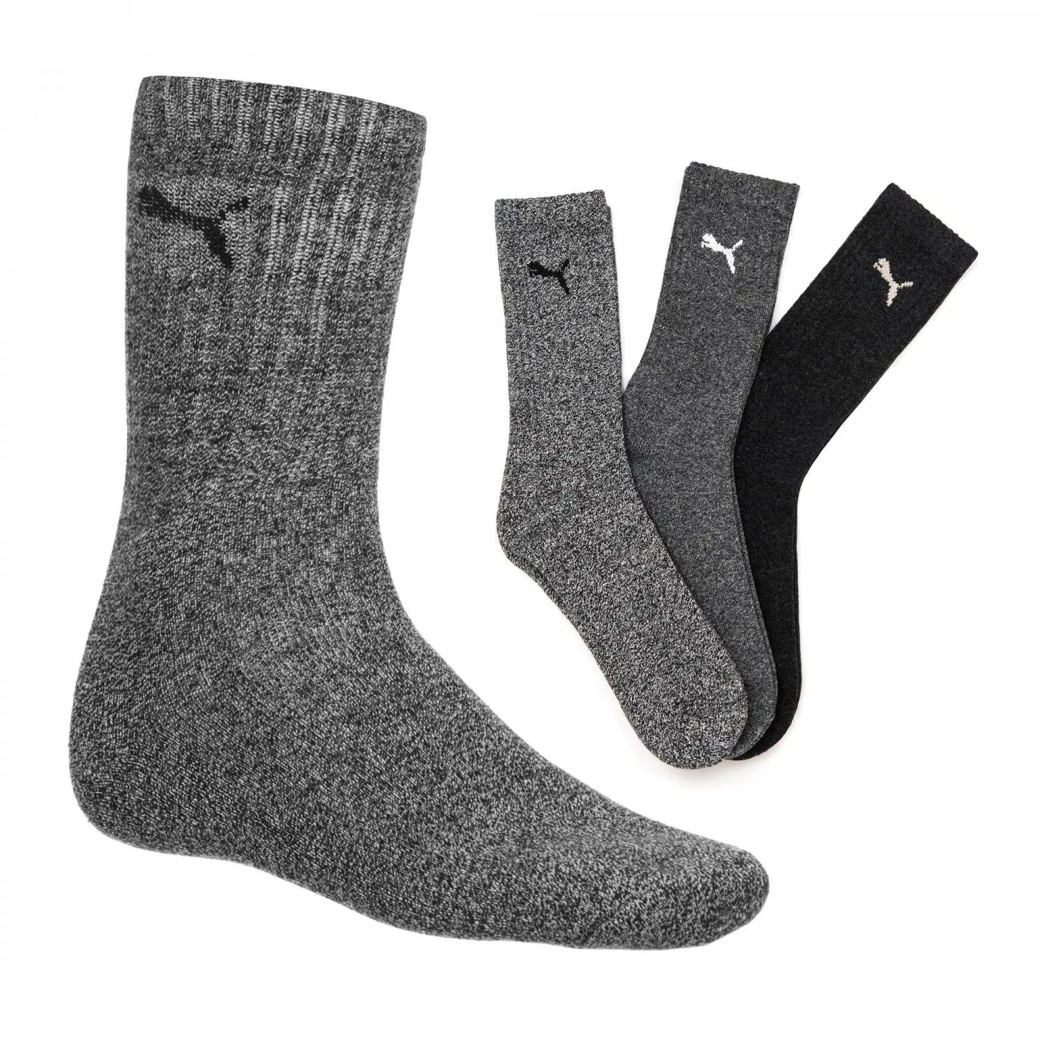 PUMA Crew Socks Unisex Adult, Anthracite/Grey/Grey, 47-49 (3 Pack) - immagine 2