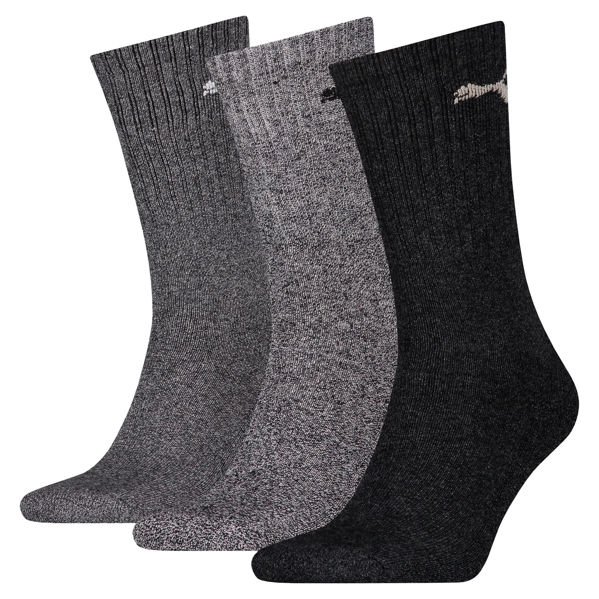 Puma Crew Socks Unisex Adult, Anthracite/Grey/Grey, 39-42 (Pack of 3) - immagine 1