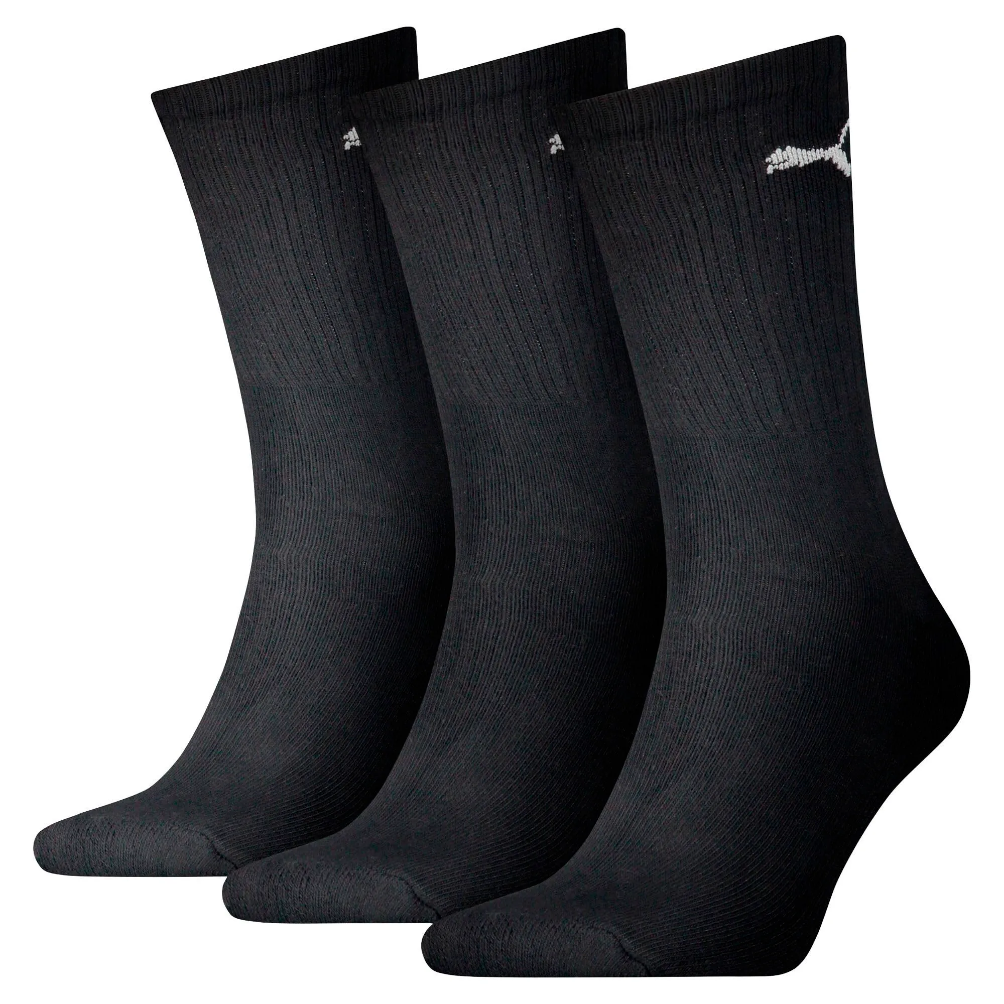 Puma Crew Socks, Black, UK 10-13, 3 Pair Pack - immagine 1
