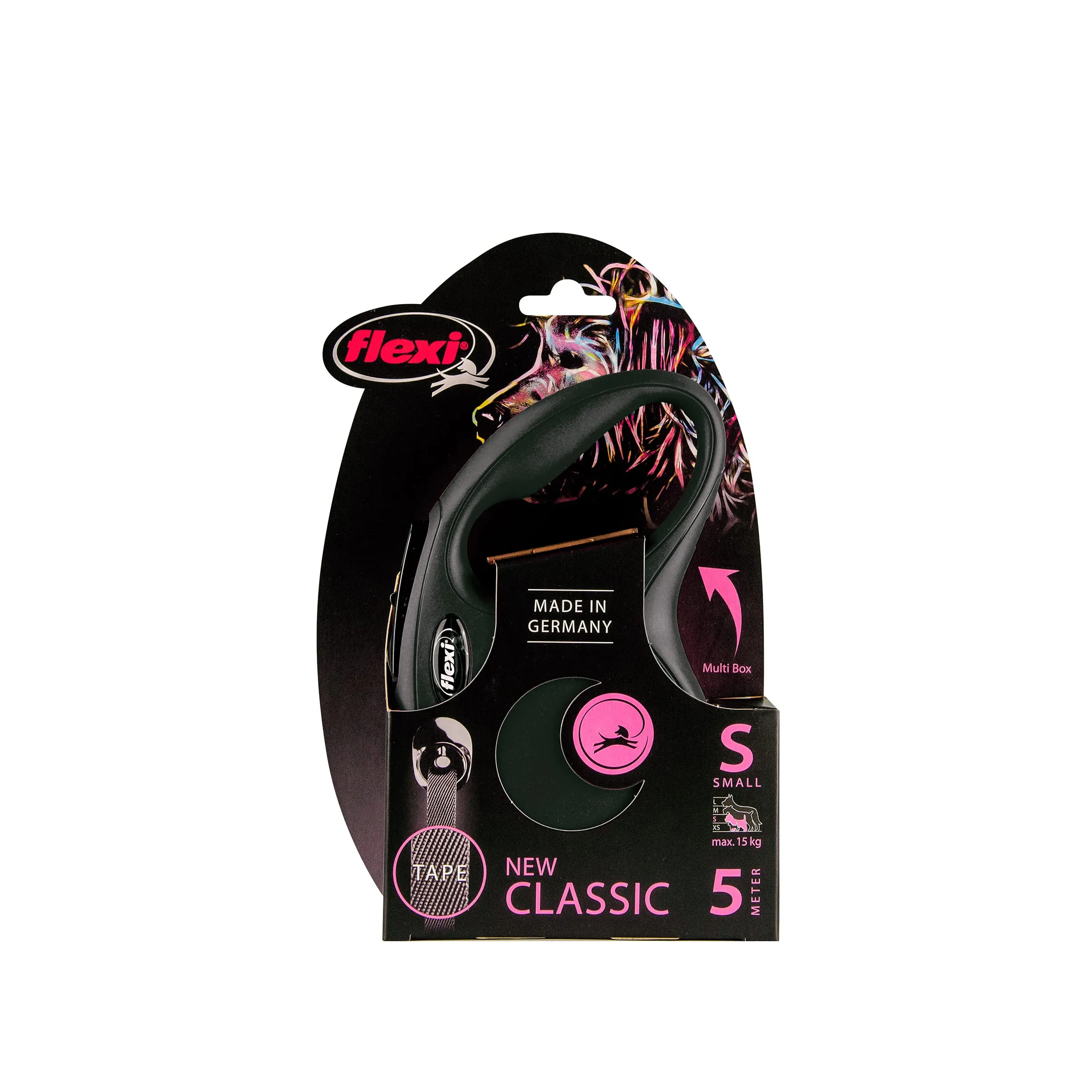 Flexi New Classic Tape Guinzaglio per cani, Small 5m, Nero - immagine 4