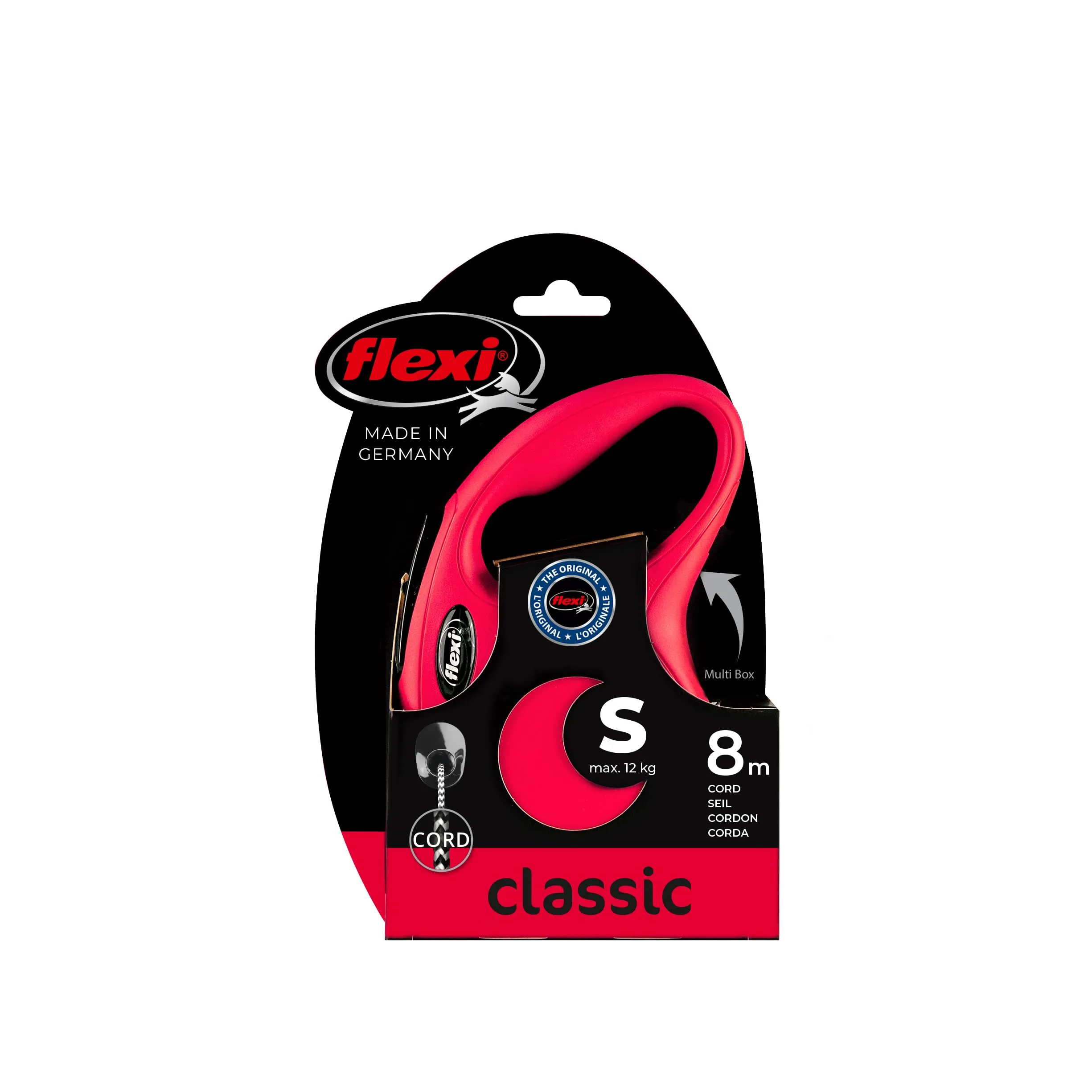 Flexi New Classic Cord Guinzaglio per cani allungabile, Taglia S, 8 Metri, Nero - immagine 2