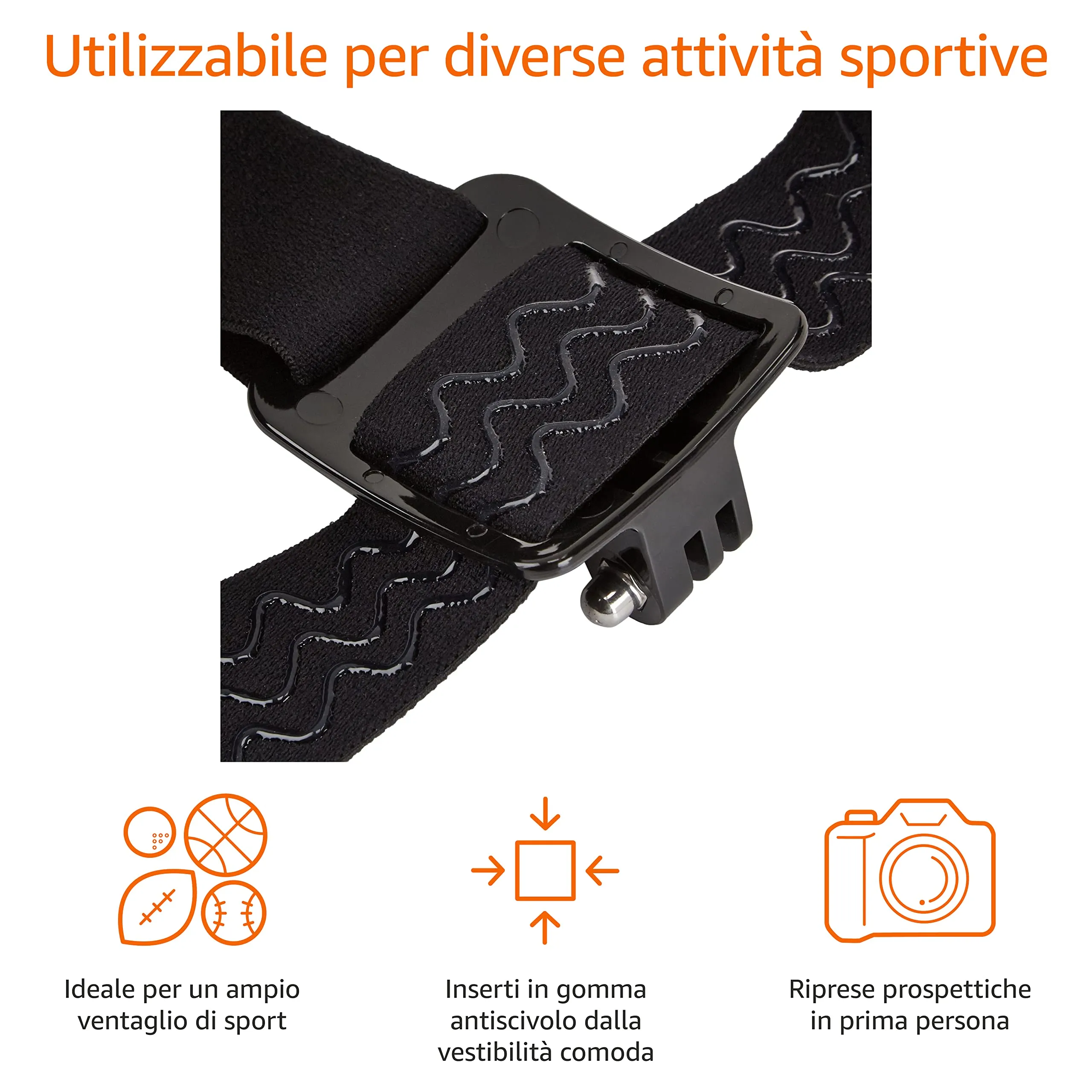 Amazon Basics Fascia da testa per GoPro, Nero - immagine 3