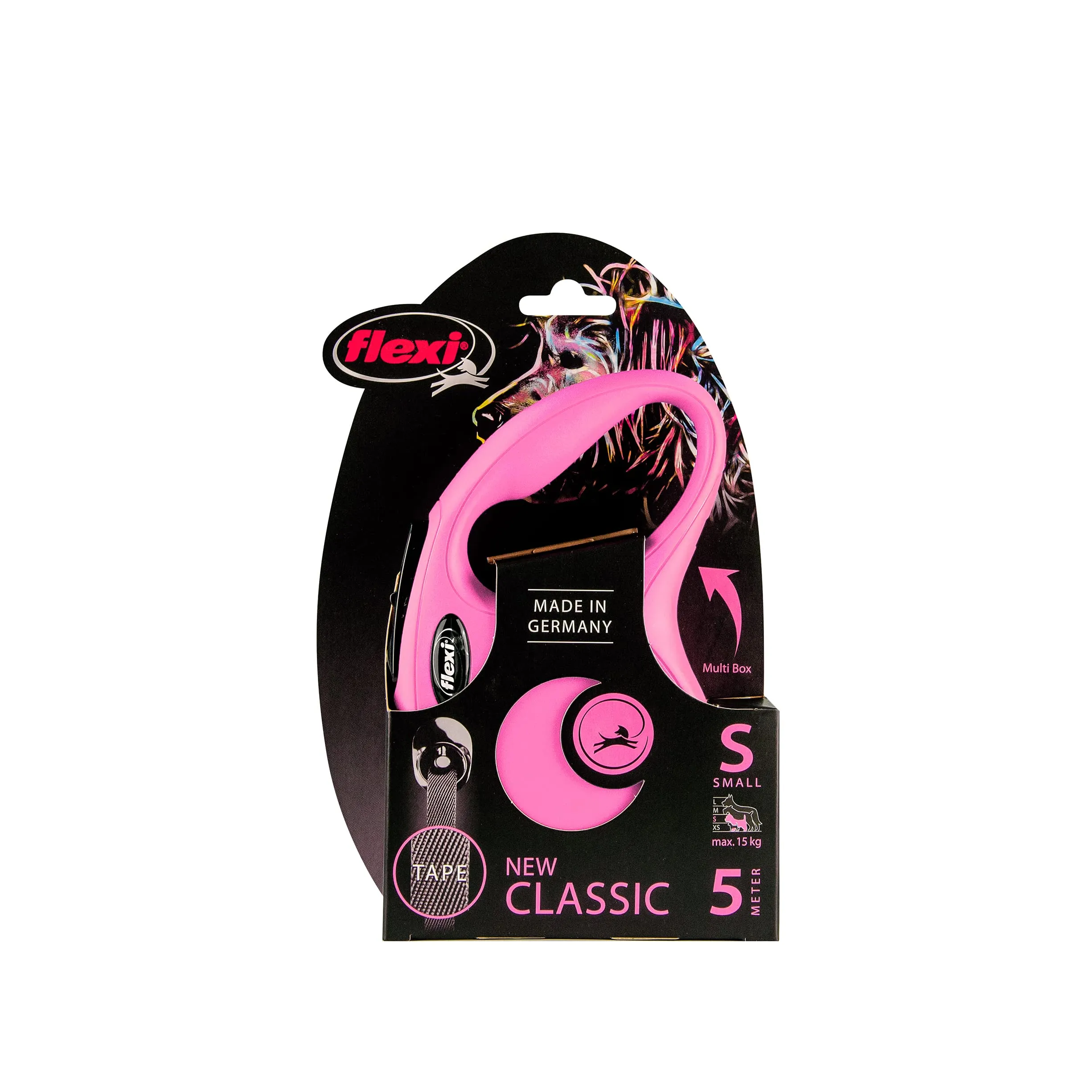 Flexi New Classic Guinzaglio per cani allungabile, 5 Metri, Taglia S fino a 15 kg, Rosa - immagine 6