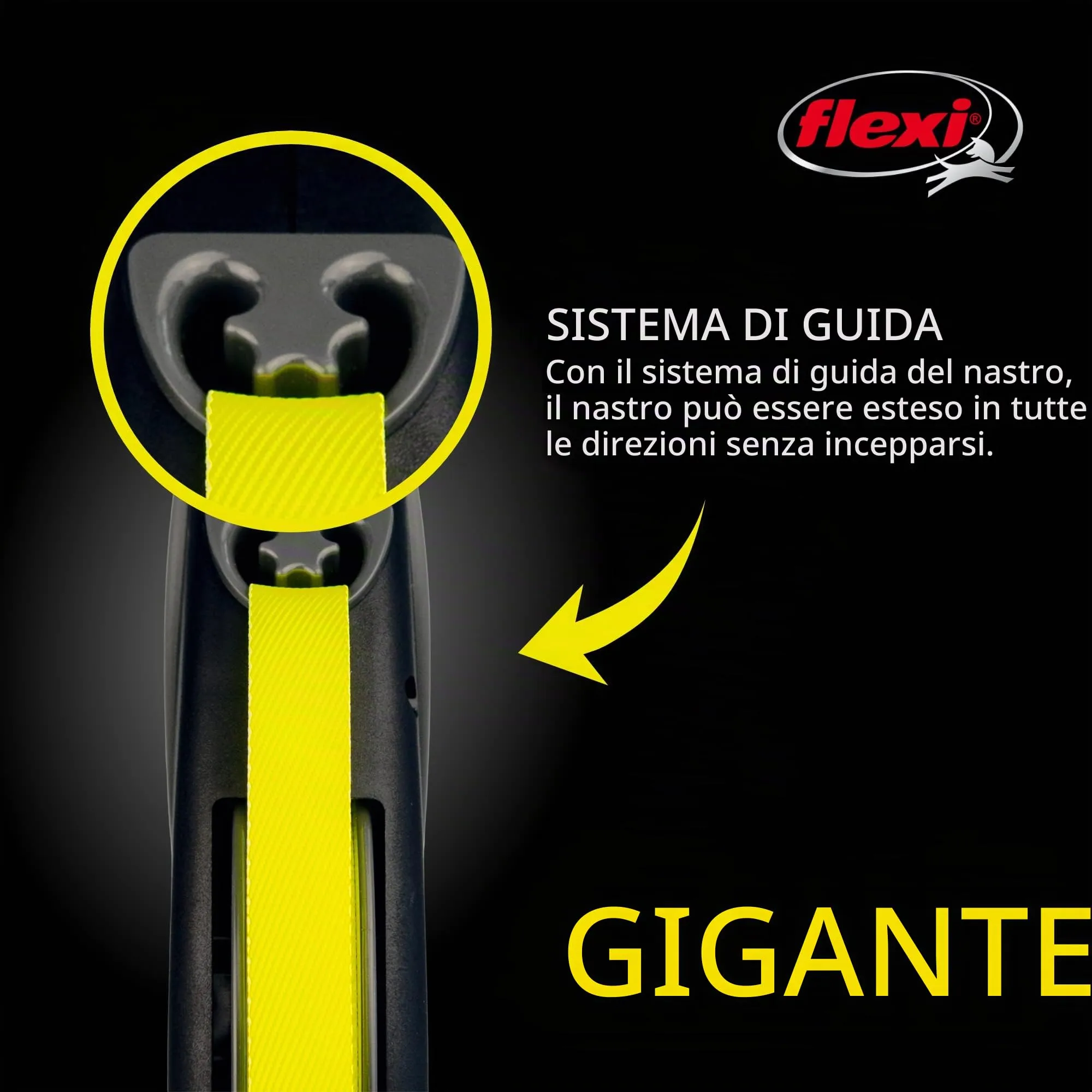 Flexi Giant Tape Guinzaglio Retrattile per Cani di Taglia Media fino a 25 kg, 8 m, Nero - immagine 4