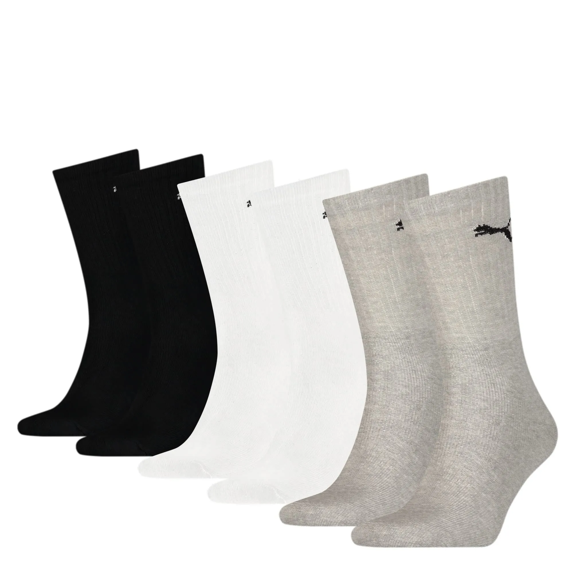 PUMA Cush Crew Sports Socks, Multicolore (Grey/White/Black), 39-42, 6 Pack - immagine 1