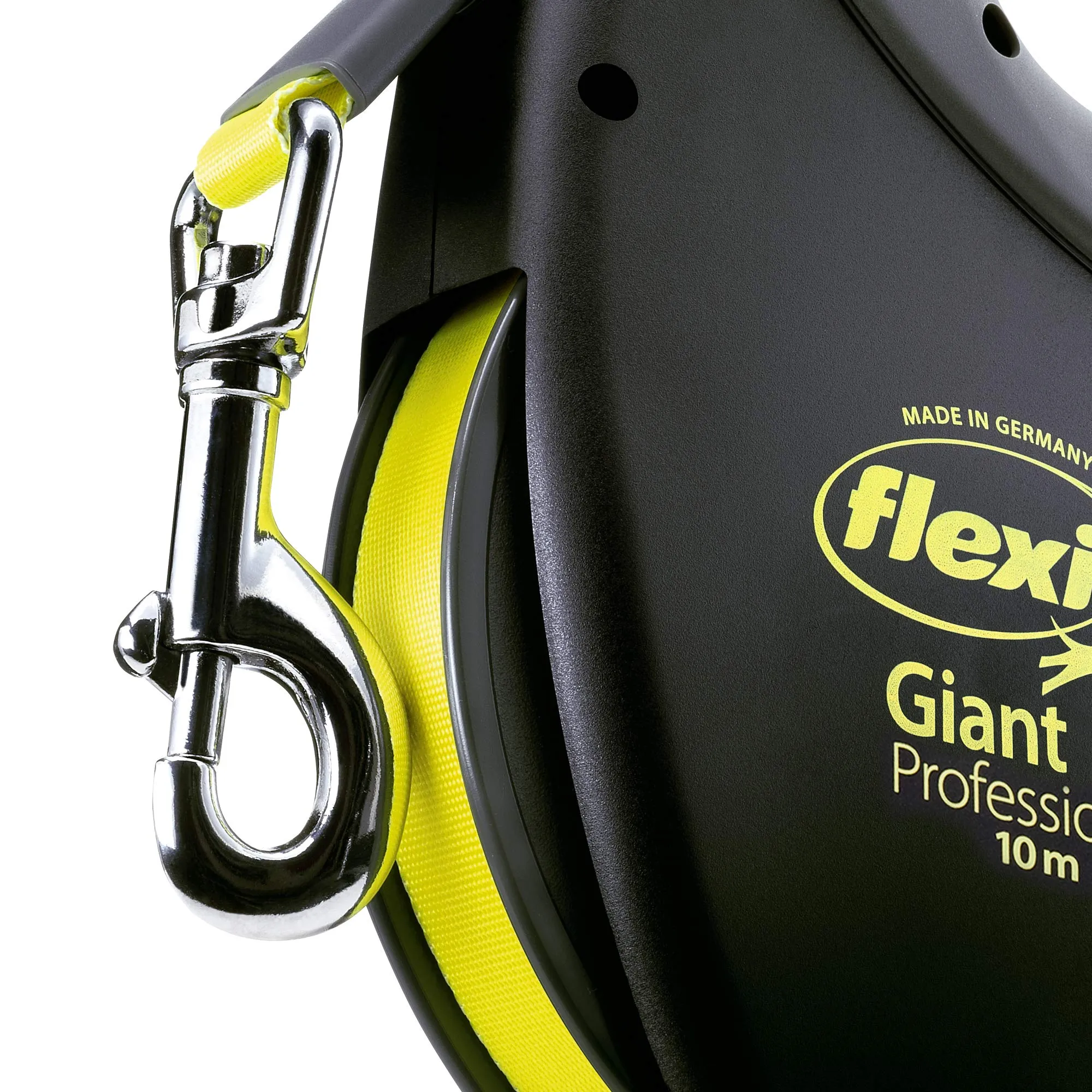 Flexi Giant Professional Guinzaglio Avvolgibile a Fettuccia, Nero/Neon, L - 10m - immagine 6