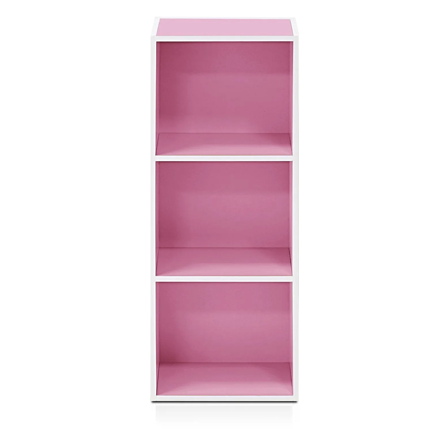 Furinno Luder Libreria a 3 Ripiani, Bianco/Rosa - immagine 8