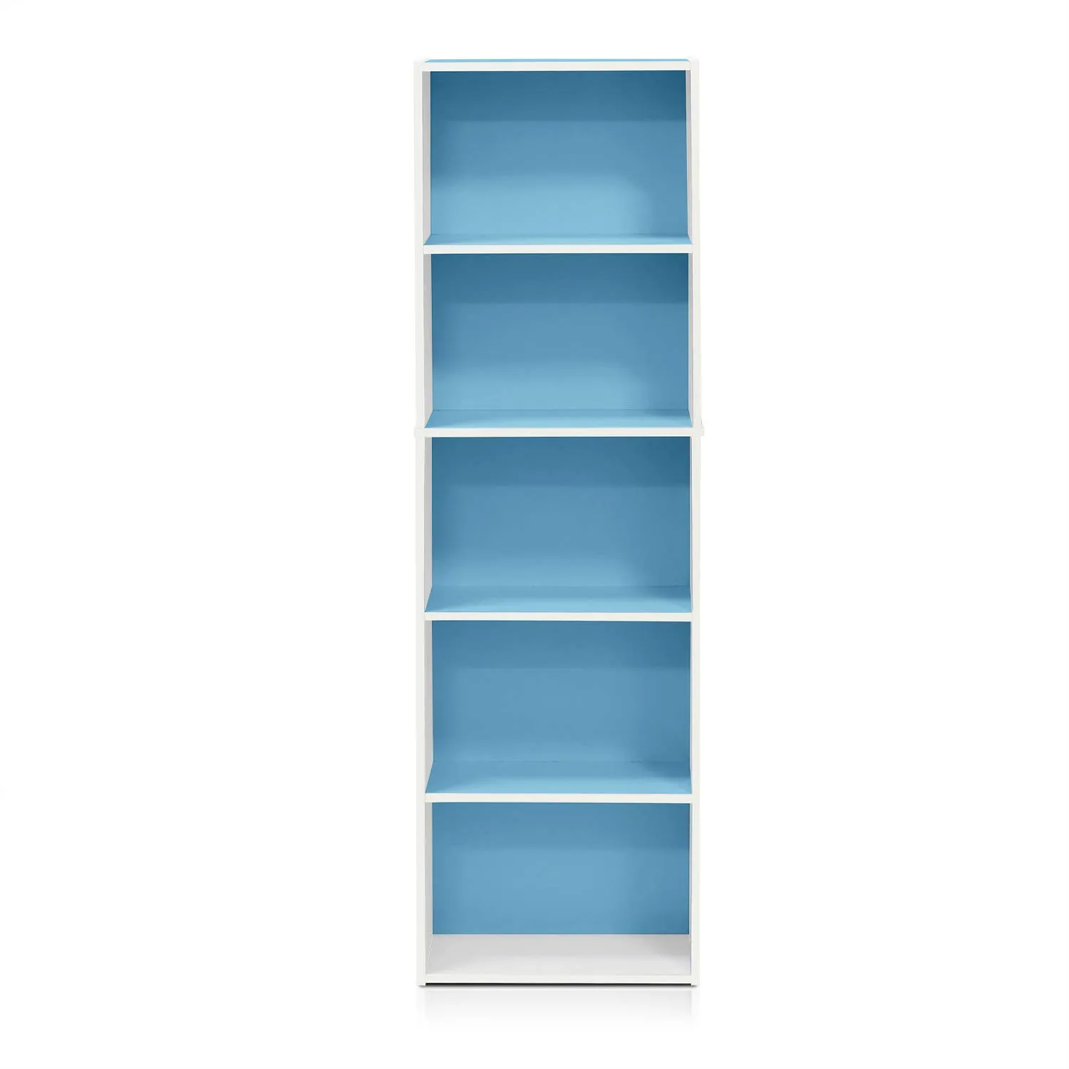 Furinno Luder Libreria a ripiani a 5 livelli, Bianco/Azzurro - immagine 7