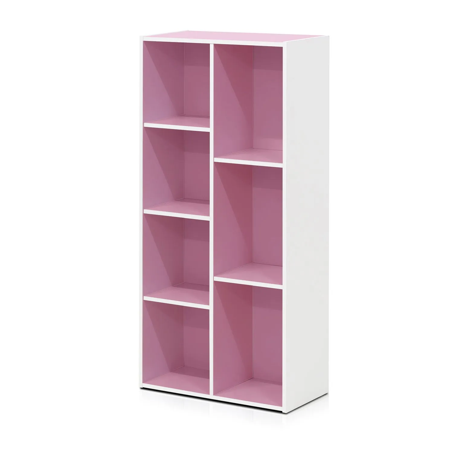 Furinno Luder Scaffale Aperto Reversibile a 7 Cubi, Bianco/Rosa - immagine 7
