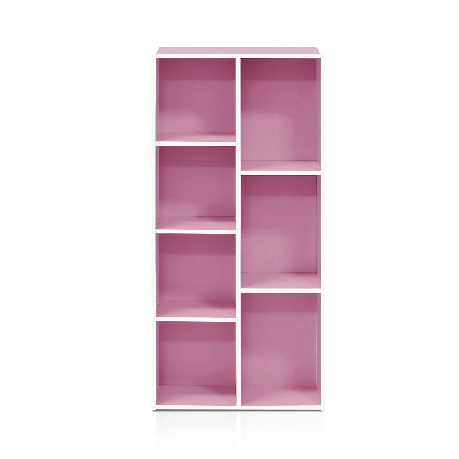 Furinno Luder Scaffale Aperto Reversibile a 7 Cubi, Bianco/Rosa - immagine 8
