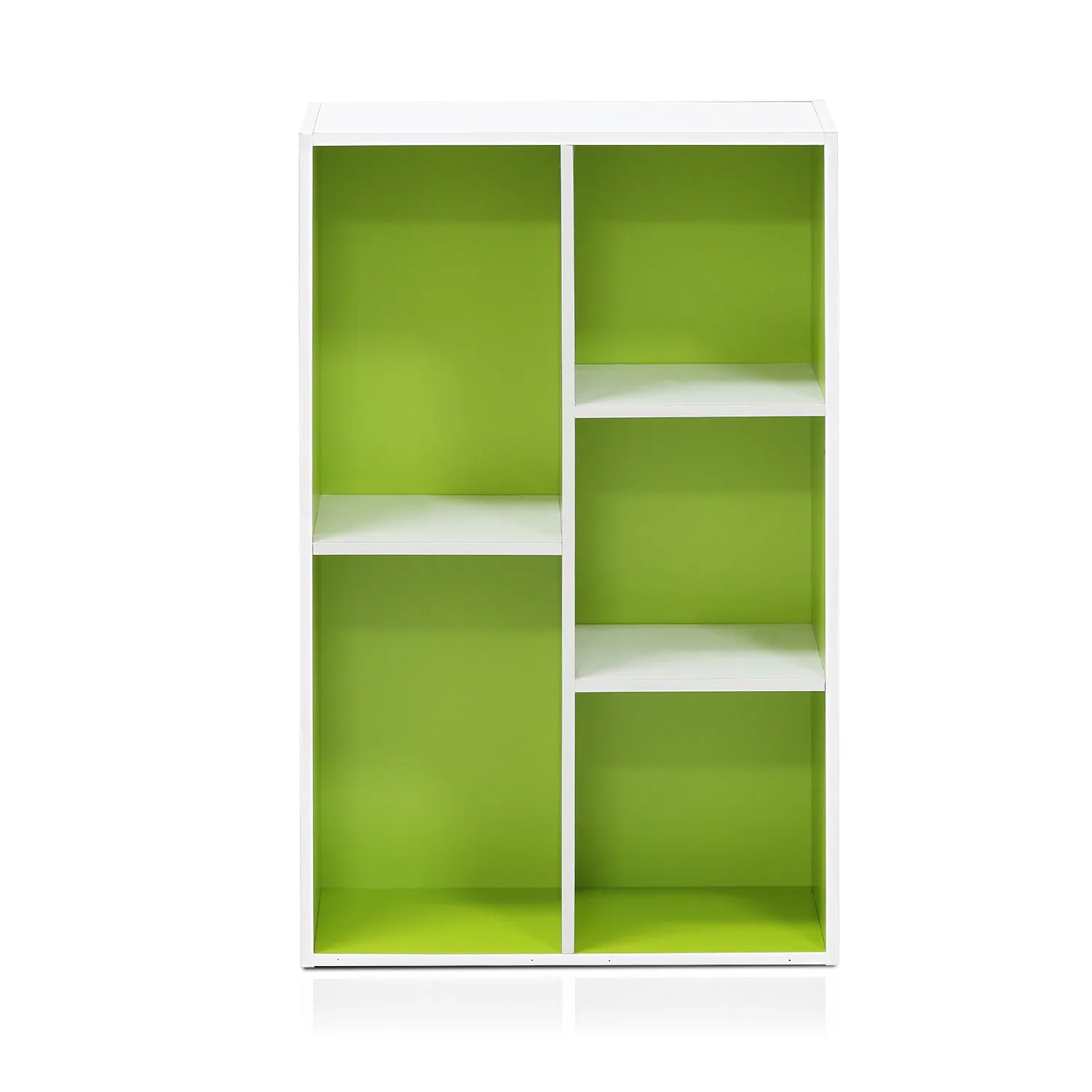 Furinno Luder Scaffale Aperto Reversibile a 5 Cubi, Bianco/Verde - immagine 6