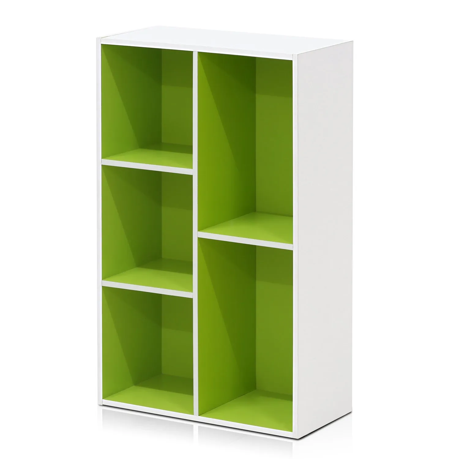 Furinno Luder Scaffale Aperto Reversibile a 5 Cubi, Bianco/Verde - immagine 7
