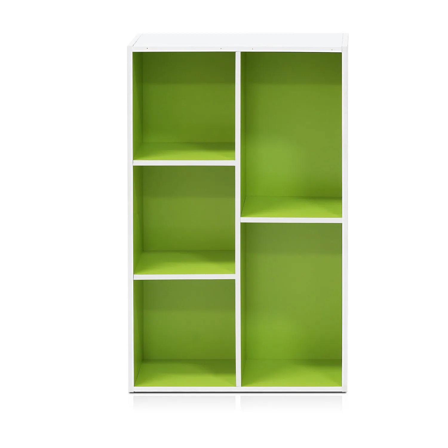 Furinno Luder Scaffale Aperto Reversibile a 5 Cubi, Bianco/Verde - immagine 8