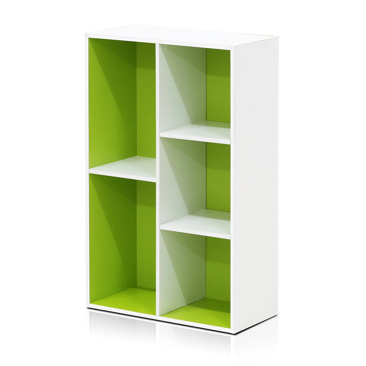 Furinno Luder Scaffale Aperto Reversibile a 5 Cubi, Bianco/Verde - immagine 9