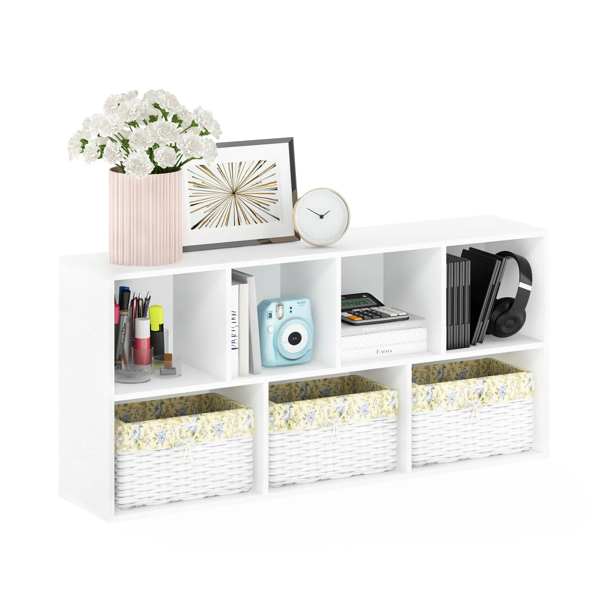 Furinno Luder Scaffale Aperto Reversibile a 7 Cubi, Bianco - immagine 6