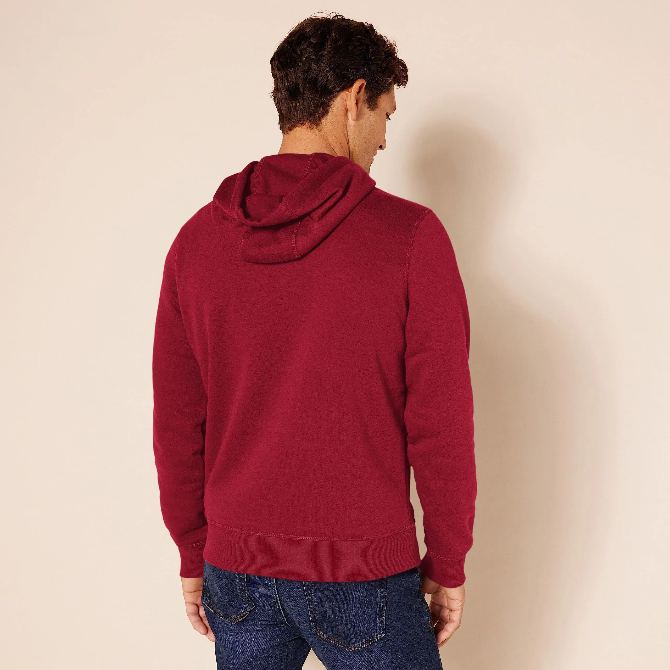 Amazon Essentials Felpa con Cappuccio Uomo, Rosso Scuro, S - immagine 3