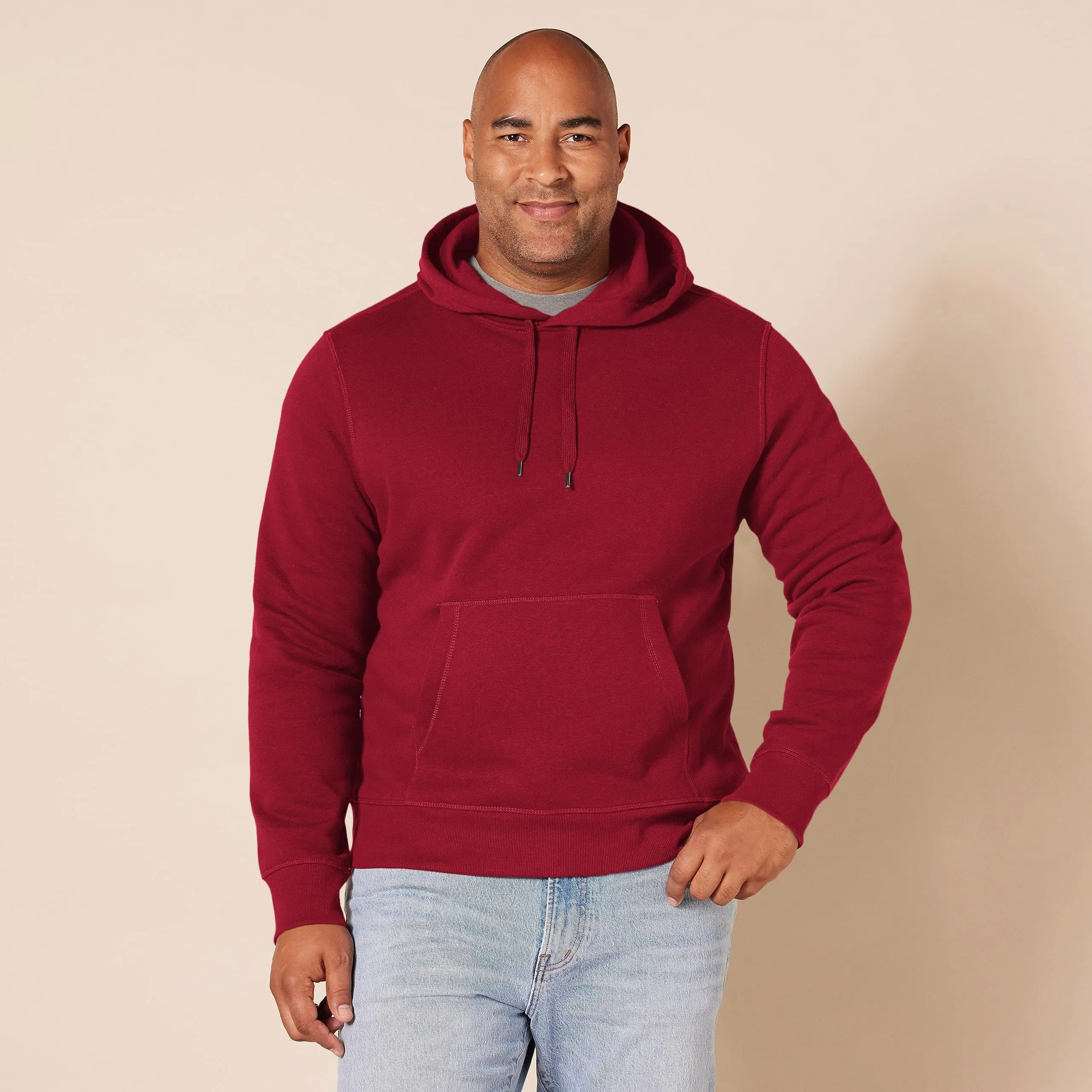 Amazon Essentials Felpa con Cappuccio Uomo, Rosso Scuro, S - immagine 6