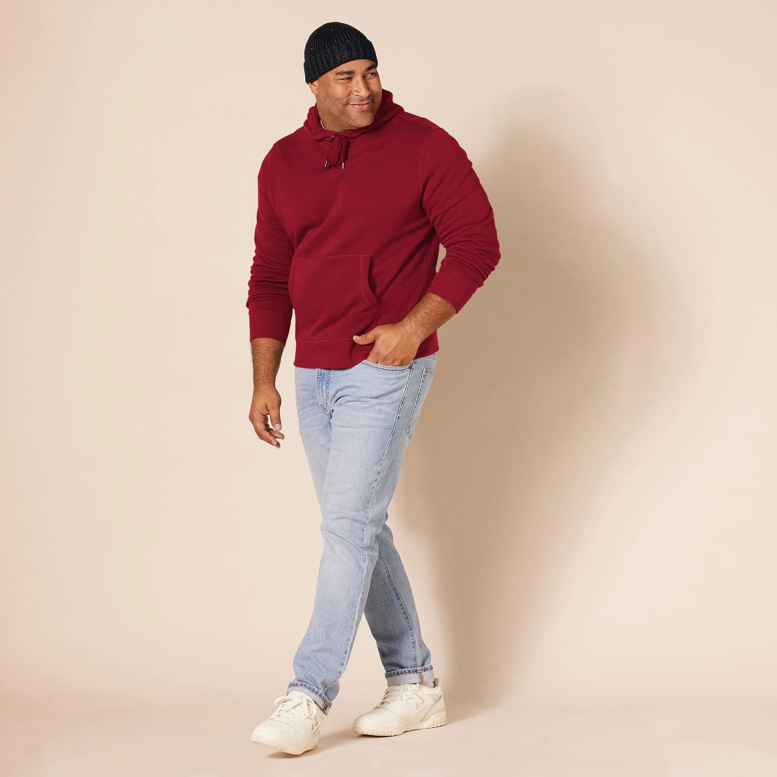 Amazon Essentials Felpa con Cappuccio Uomo, Rosso Scuro, S - immagine 8