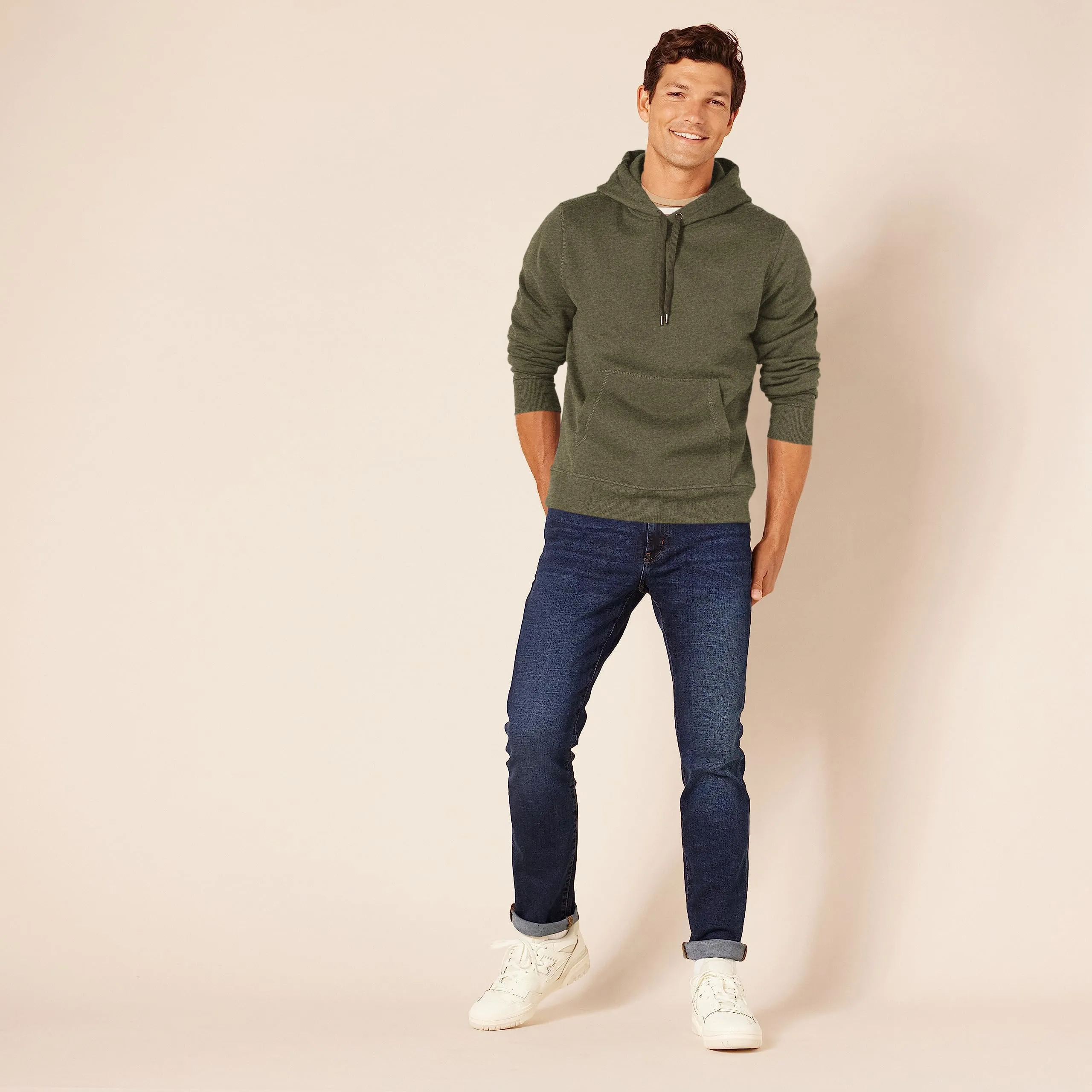Amazon Essentials Felpa con Cappuccio Uomo, Verde Oliva Puntinato, XXL - immagine 4