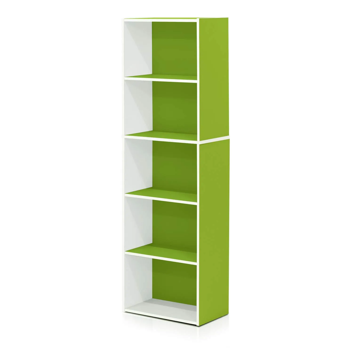 Furinno Luder Libreria a 5 livelli, Bianco/Verde - immagine 6