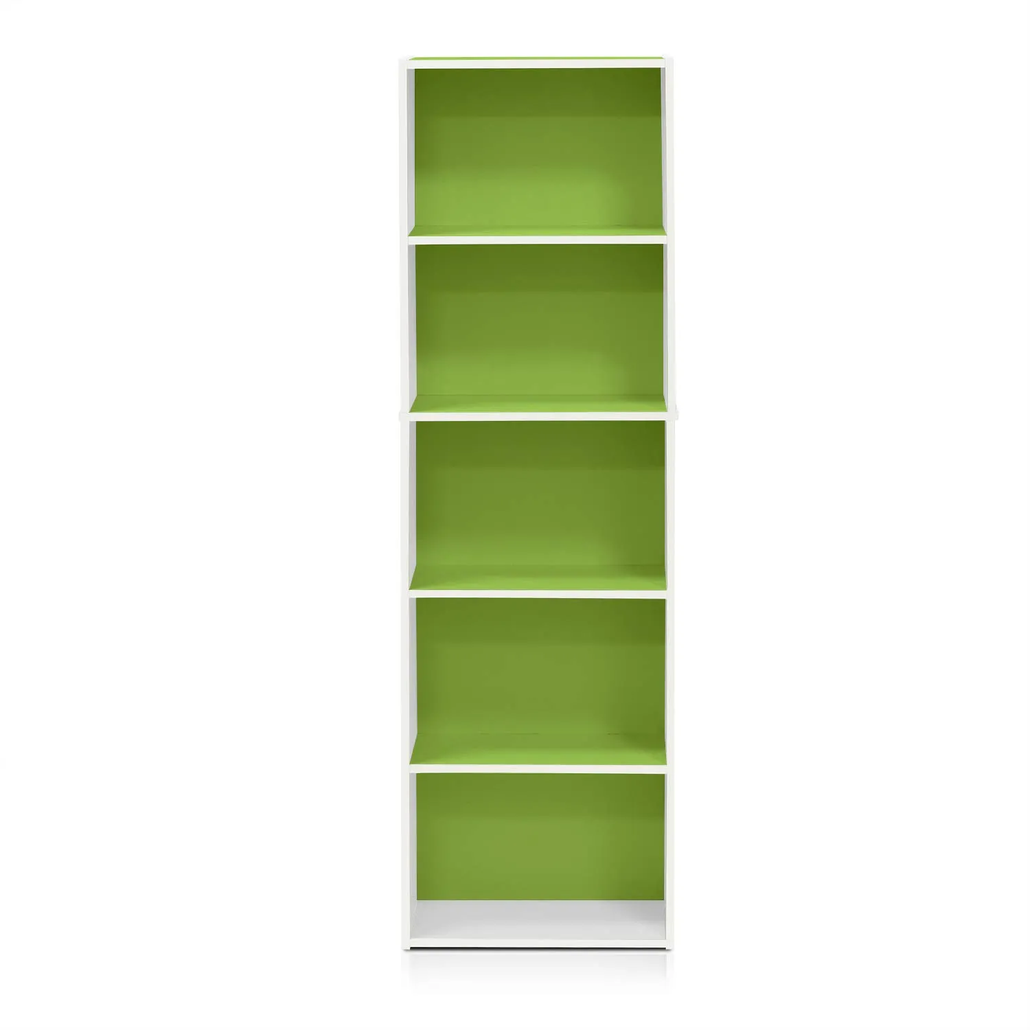 Furinno Luder Libreria a 5 livelli, Bianco/Verde - immagine 7