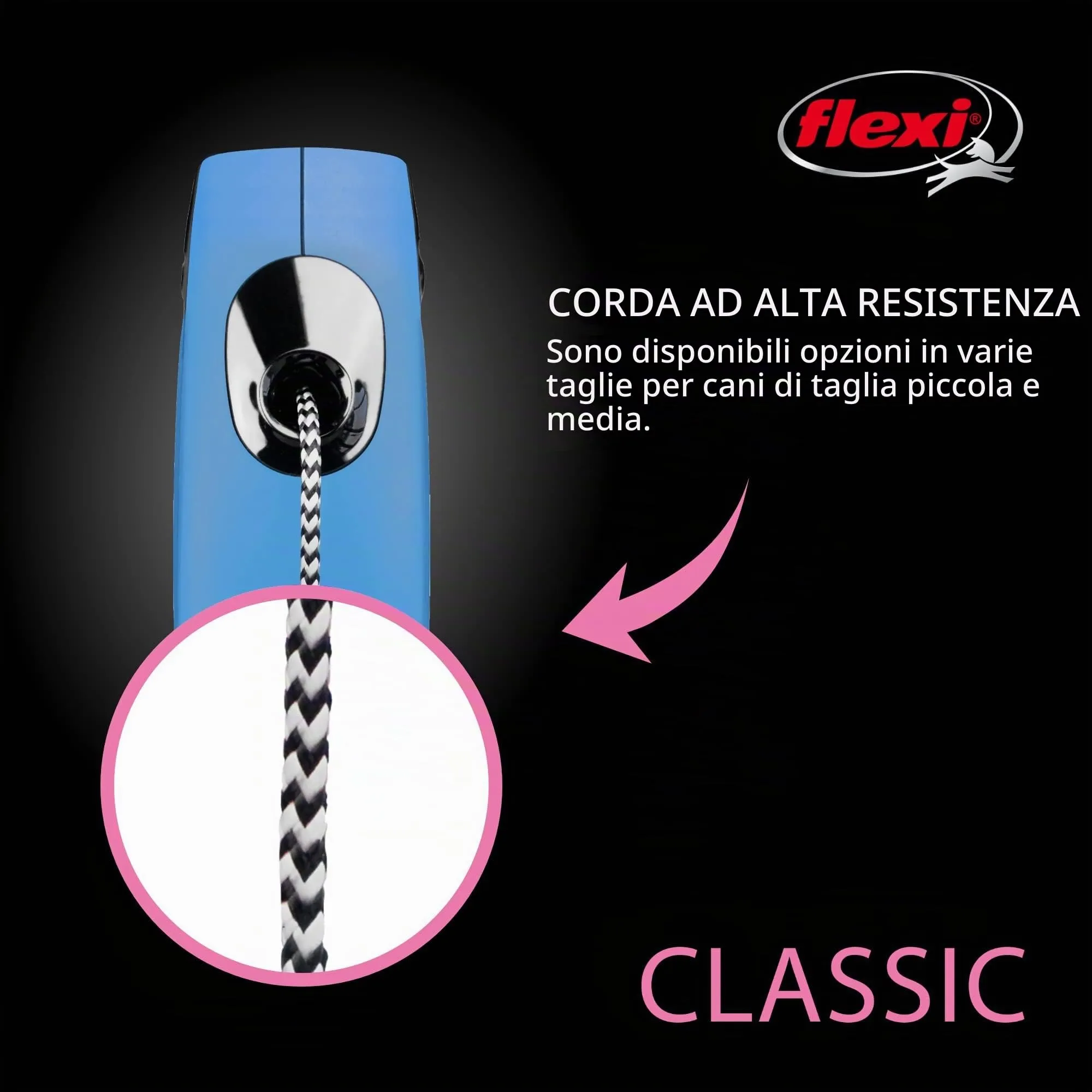 Flexi Guinzaglio Retrattile Classico per Cani, 4,9 m, Piccolo, Blu - immagine 3