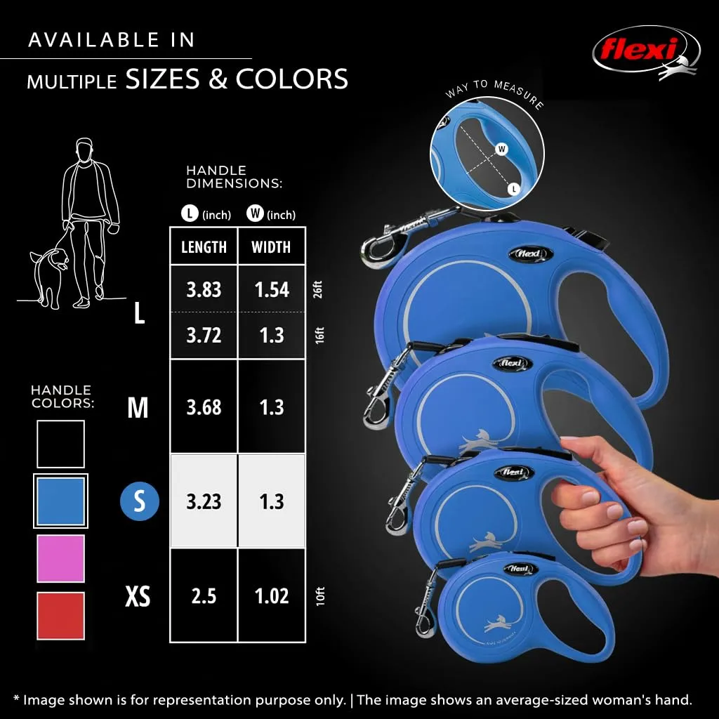 Flexi Guinzaglio Retrattile Classico per Cani, 4,9 m, Piccolo, Blu - immagine 5