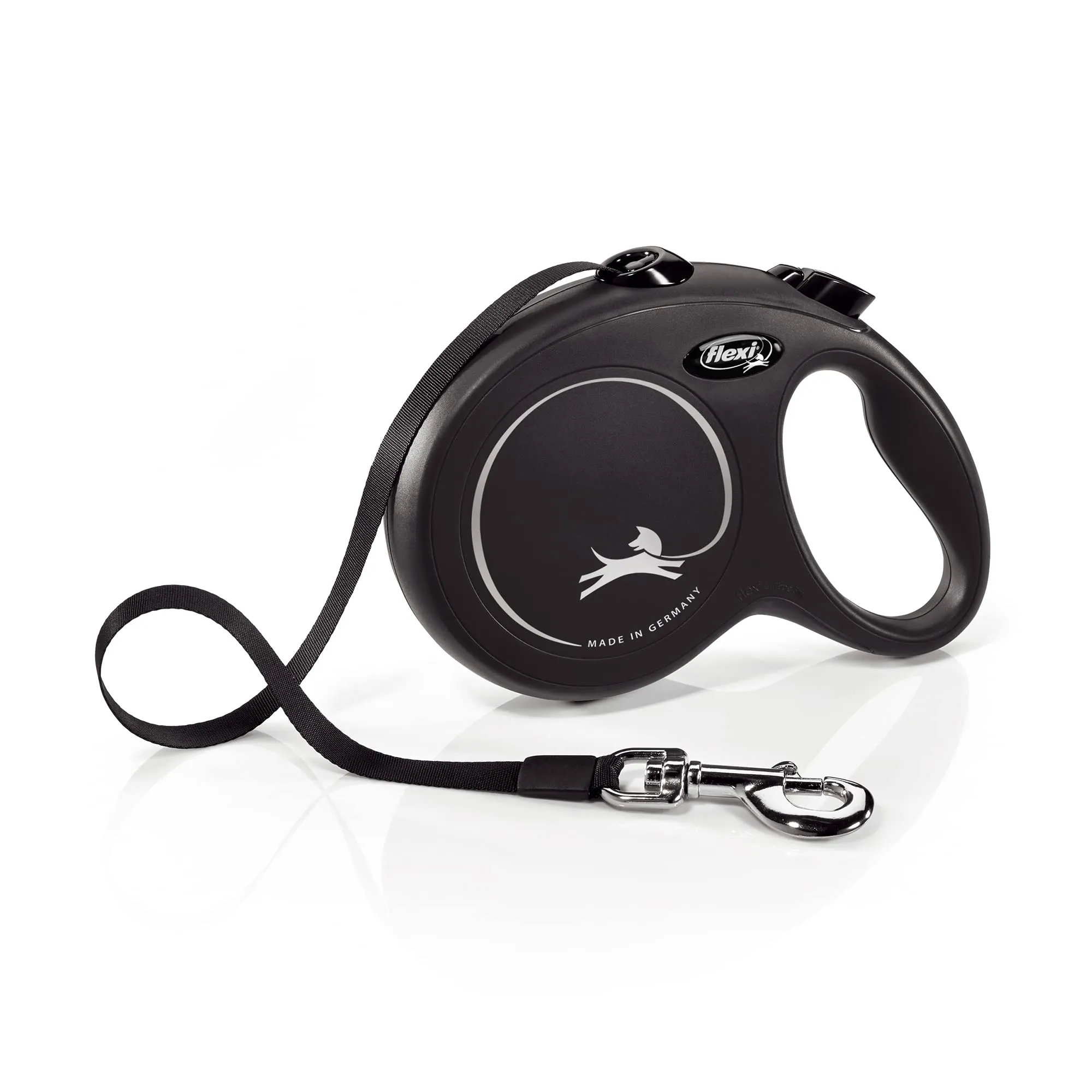 Flexi Guinzaglio Mulinello Classic Band 5 Metri 50 kg Nero - immagine 1