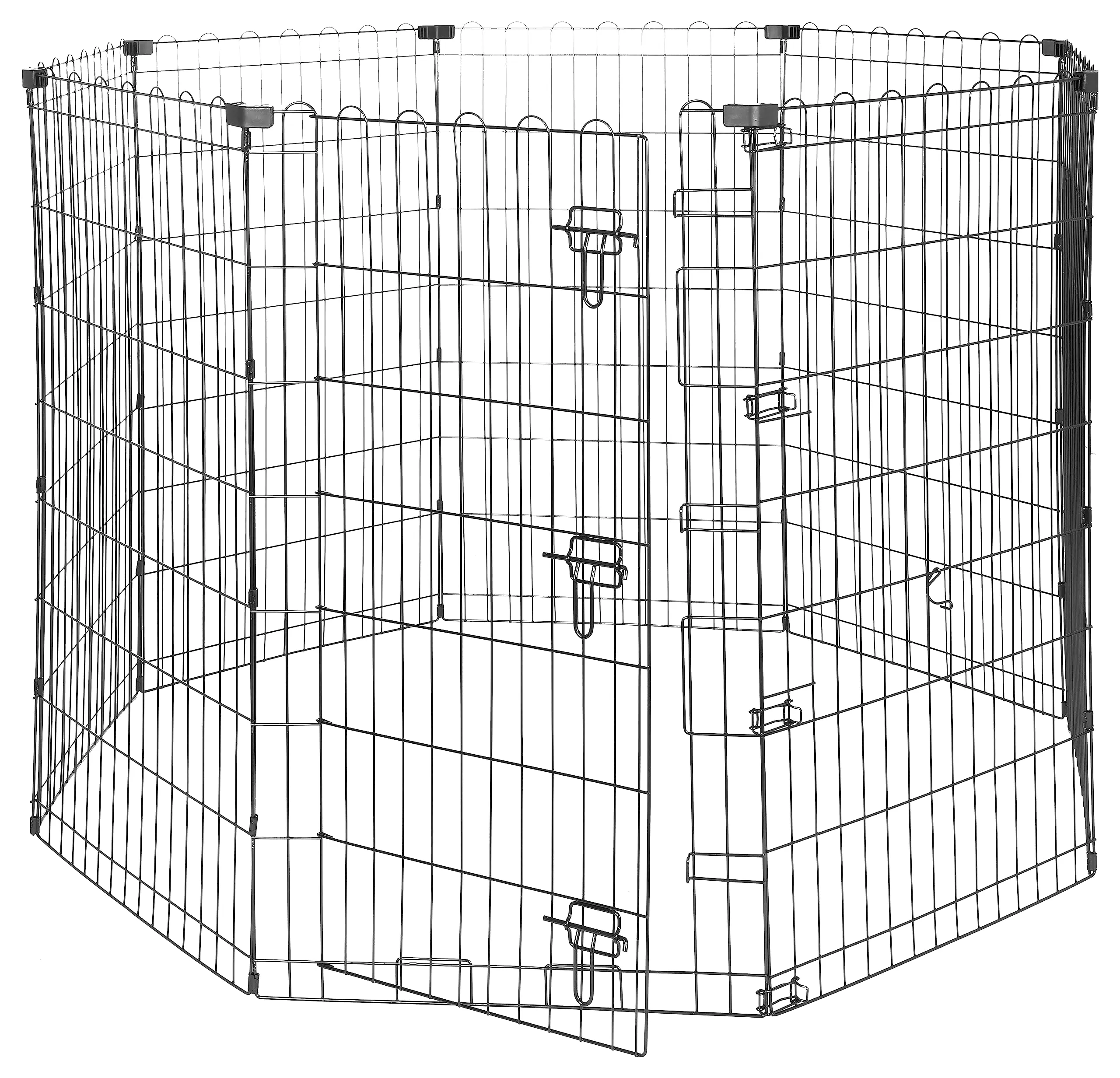 Amazon Basics Recinto per Cani da Interno, Ottagonale Pieghevole in Metallo, 107 cm, Nero - immagine 1