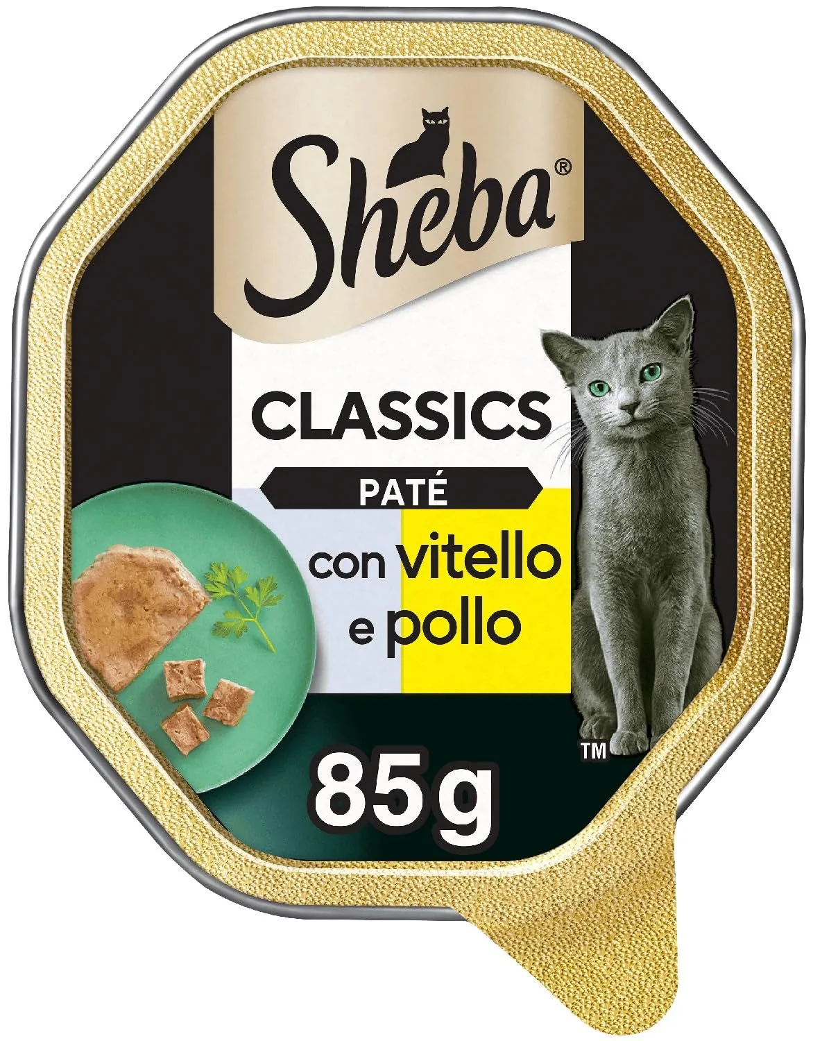 Sheba Paté Classics Cibo Umido per Gatti con Vitello e Pollo, 22 Vaschette da 85 g - immagine 1