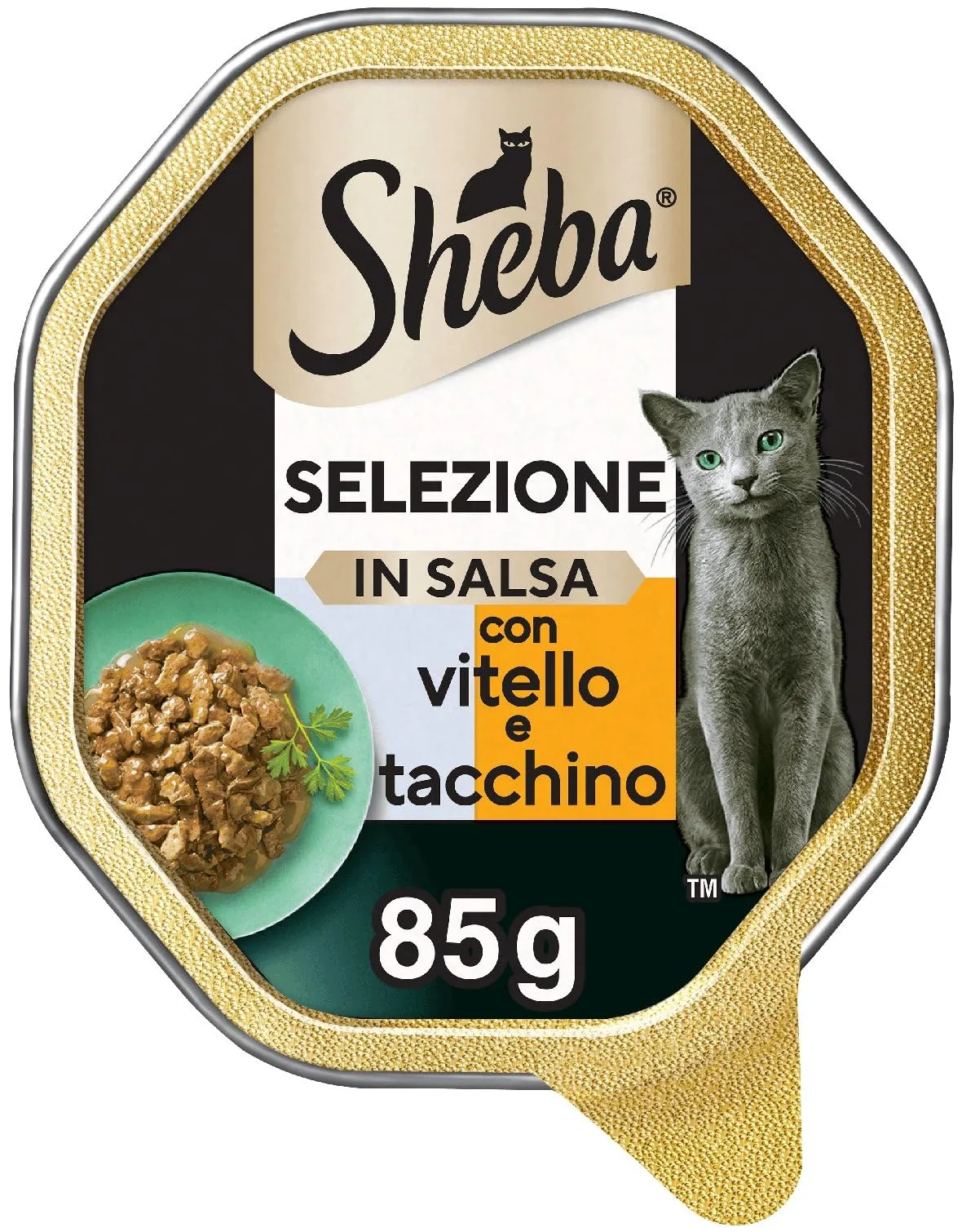 Sheba Selezione in Salsa Cibo Umido per Gatti con Tenero Vitello & Tacchino, 22 x 85 g - immagine 1