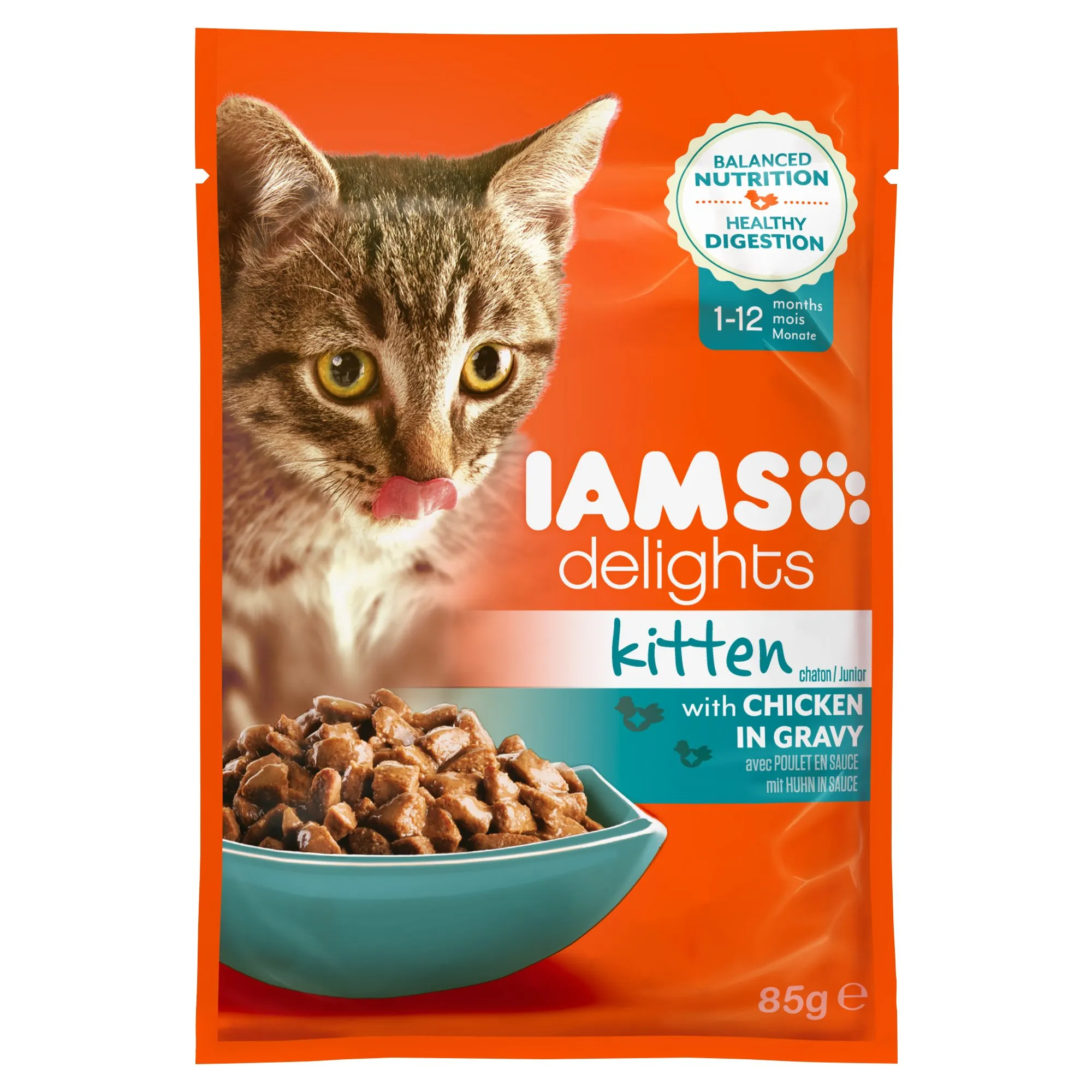 IAMS Delights Alimento Umido in Gelatina per Gattini con Pollo, 12x85g - immagine 5